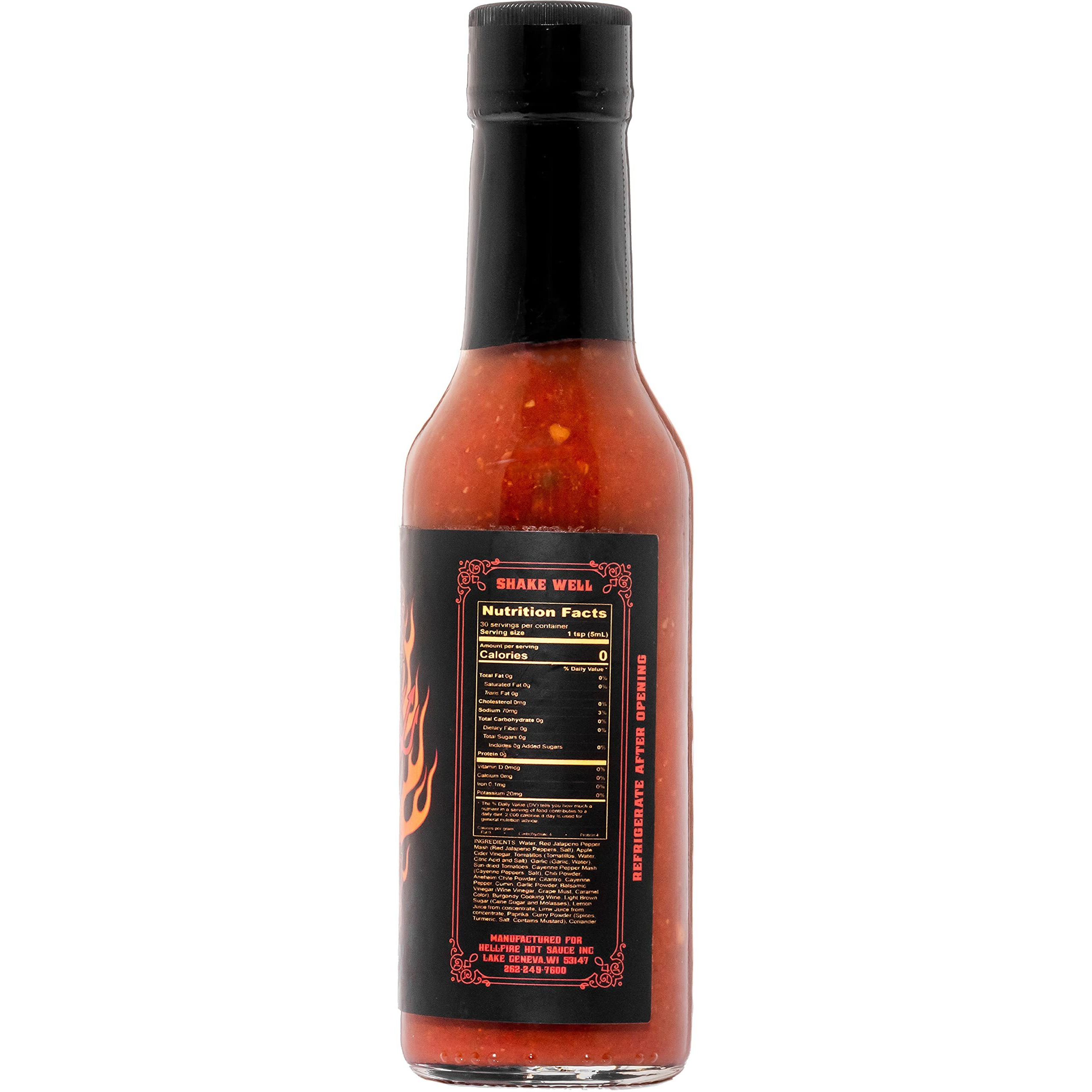 Hellfire Devil's Blend Red Jalapeno Hot Sauce, Award-Winning, Gourmet, Rich And Flavorful Red Sauce, 5 Oz.