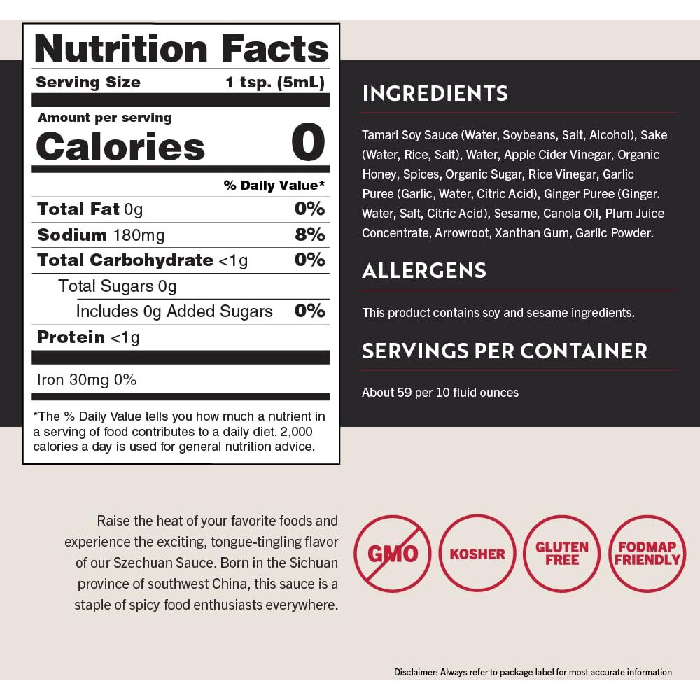 San-J - Spicy Gluten Free Szechuan Sauce - Non-Gmo - 64 Oz. Container