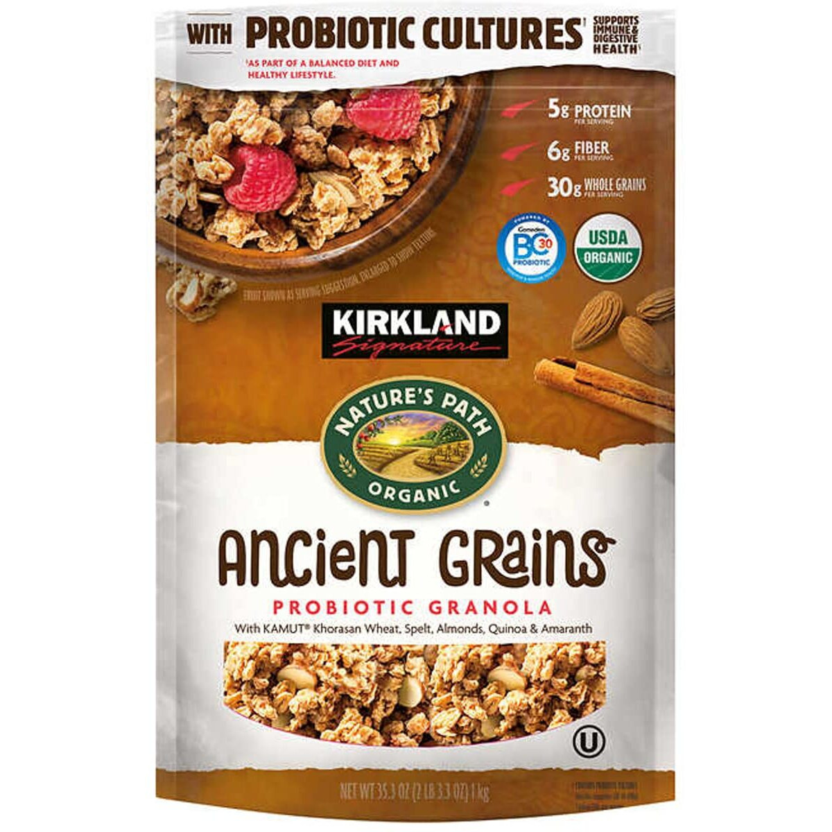 Kirkland Signature Nature's Path Organic Ancient Grain Probiotic Granola, 35.3 Oz, 1Count