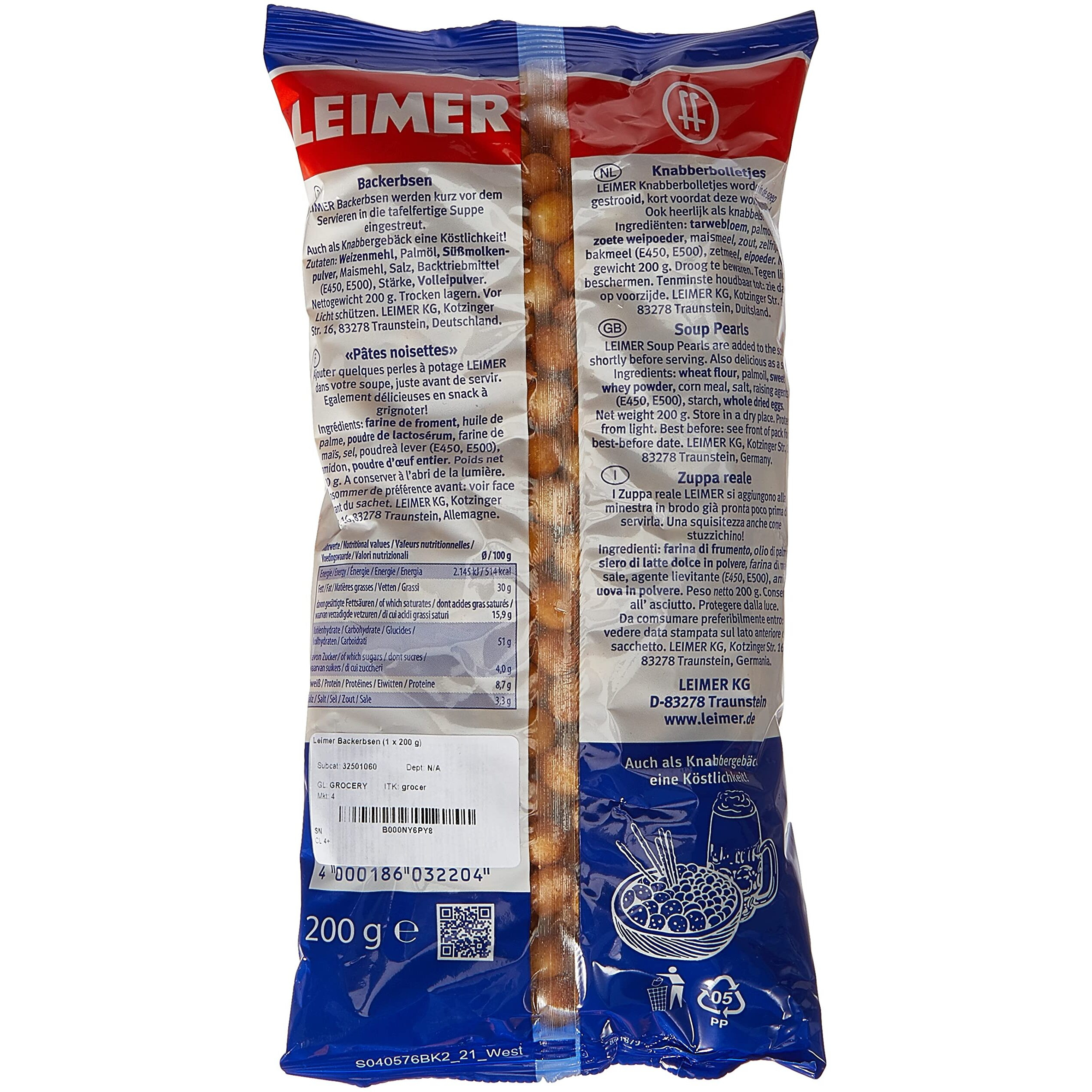 Leimer Backerbsen/Soup Pearls (200 G)