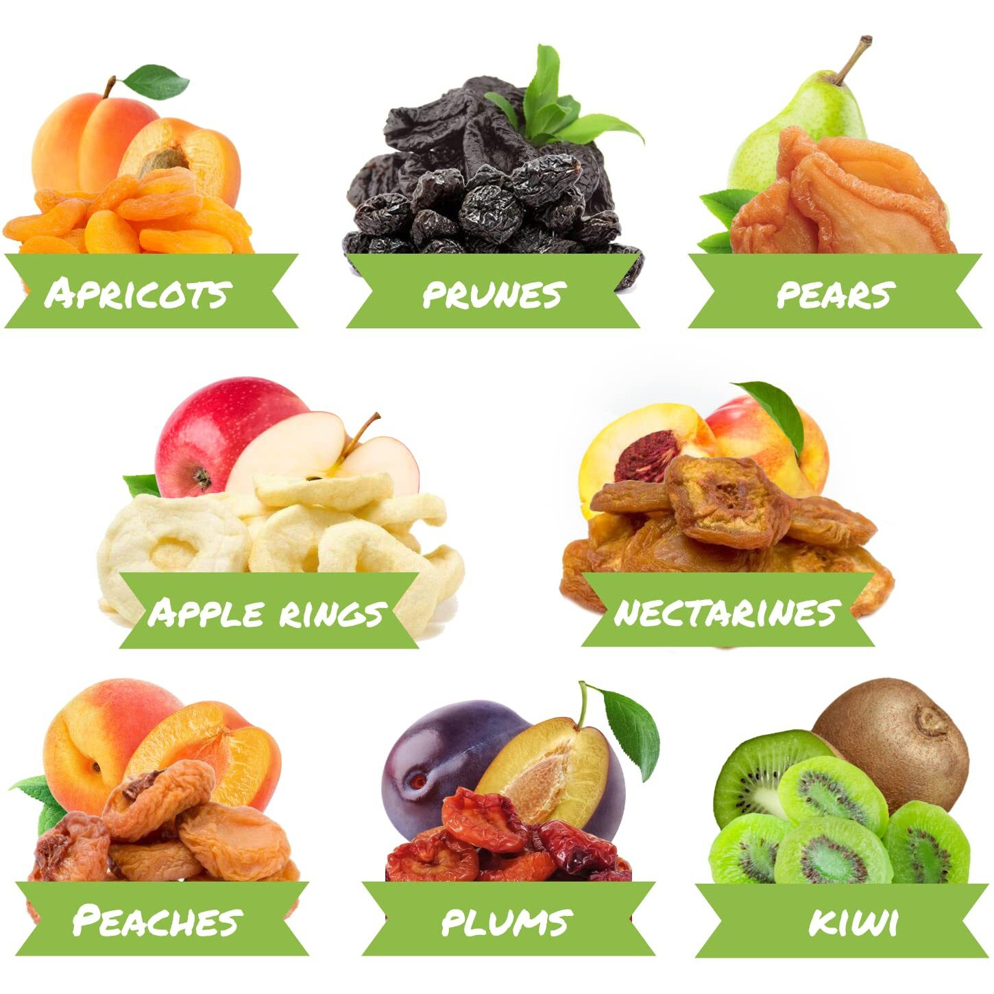 Dried Mixed Fruit With Prunes By It's Delish, 12 Oz Bag | Snack Mix Of Prunes, Apricots, Plums, Apple Rings, Nectarines, Peaches, Pears, Kiwi Slices | Dry Fruits - Vegan Kosher Healthy Snacks