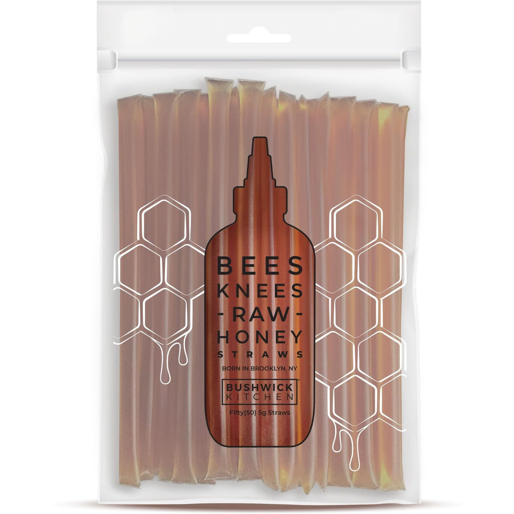 Bees Knees Clover Honey Sticks, 50 Sticks, 1Tsp Each, Paleo Friendly, Gluten Free Wildflower Honey Straws, Perfect Honey For Tea, Foodie Gifts, Tea Gifts, Unique Gift Ideas