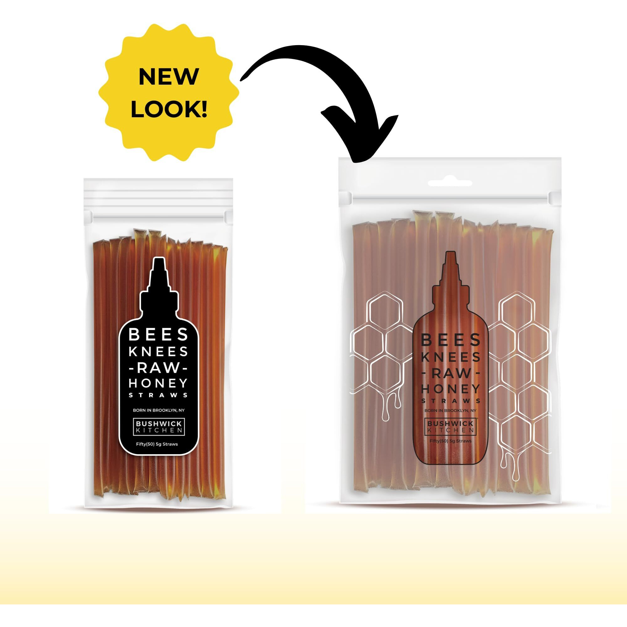 Bees Knees Clover Honey Sticks, 50 Sticks, 1Tsp Each, Paleo Friendly, Gluten Free Wildflower Honey Straws, Perfect Honey For Tea, Foodie Gifts, Tea Gifts, Unique Gift Ideas