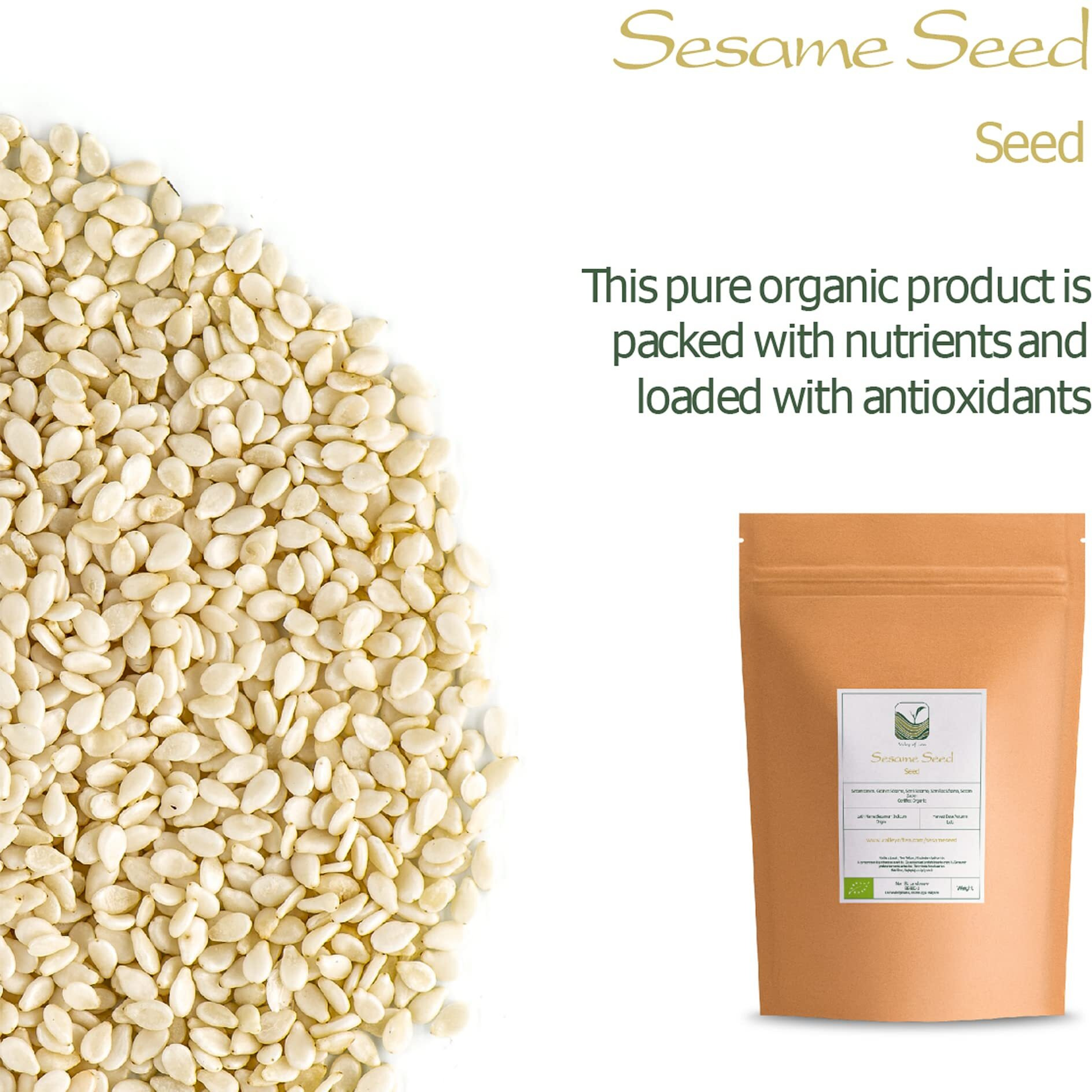 Sesame Seed White Organic Quality - Raw And Shelless - Organic Sesame Seeds Raw Sesame Seeds Organic Sesam Sesame White Seeds White Sesame Seed Raw Sesame Seed Organic Raw Sesamese Seeds