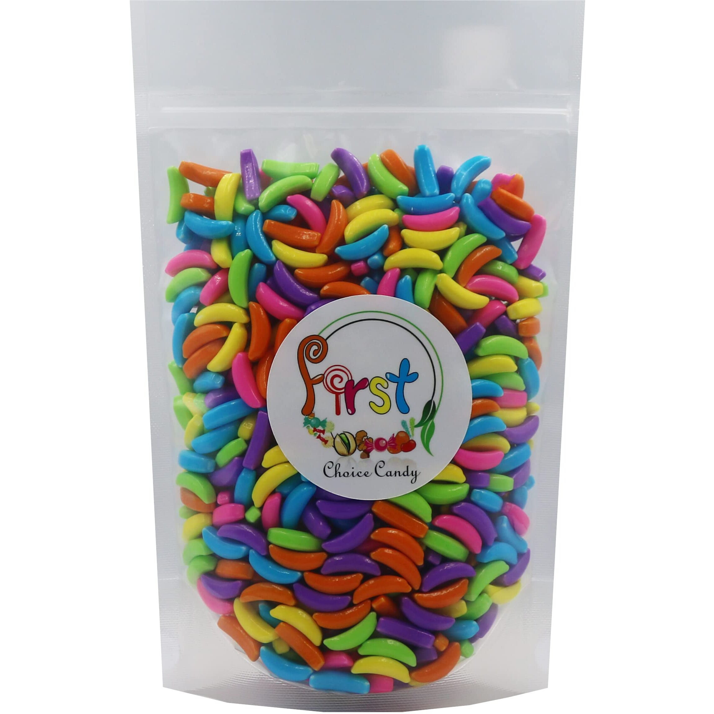 Firstchoicecandy Silly Banana Heads Classic Hard Candy (Assorted Rainbow, 2 Pound)