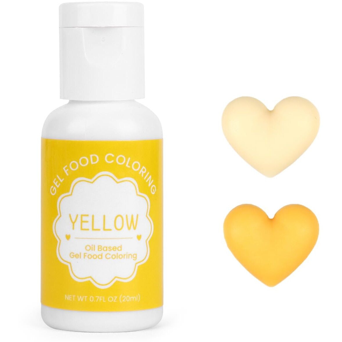 Oil Based Food Coloring For Chocolate, 20Ml Edible Yellow Oil Based Food Coloring Gel For Cake Decorating, Sugar, Candy Melts, Baking, Cookies, Icing Frosting, Meringues, Cream- 0.7 Fl. Oz(Yellow)