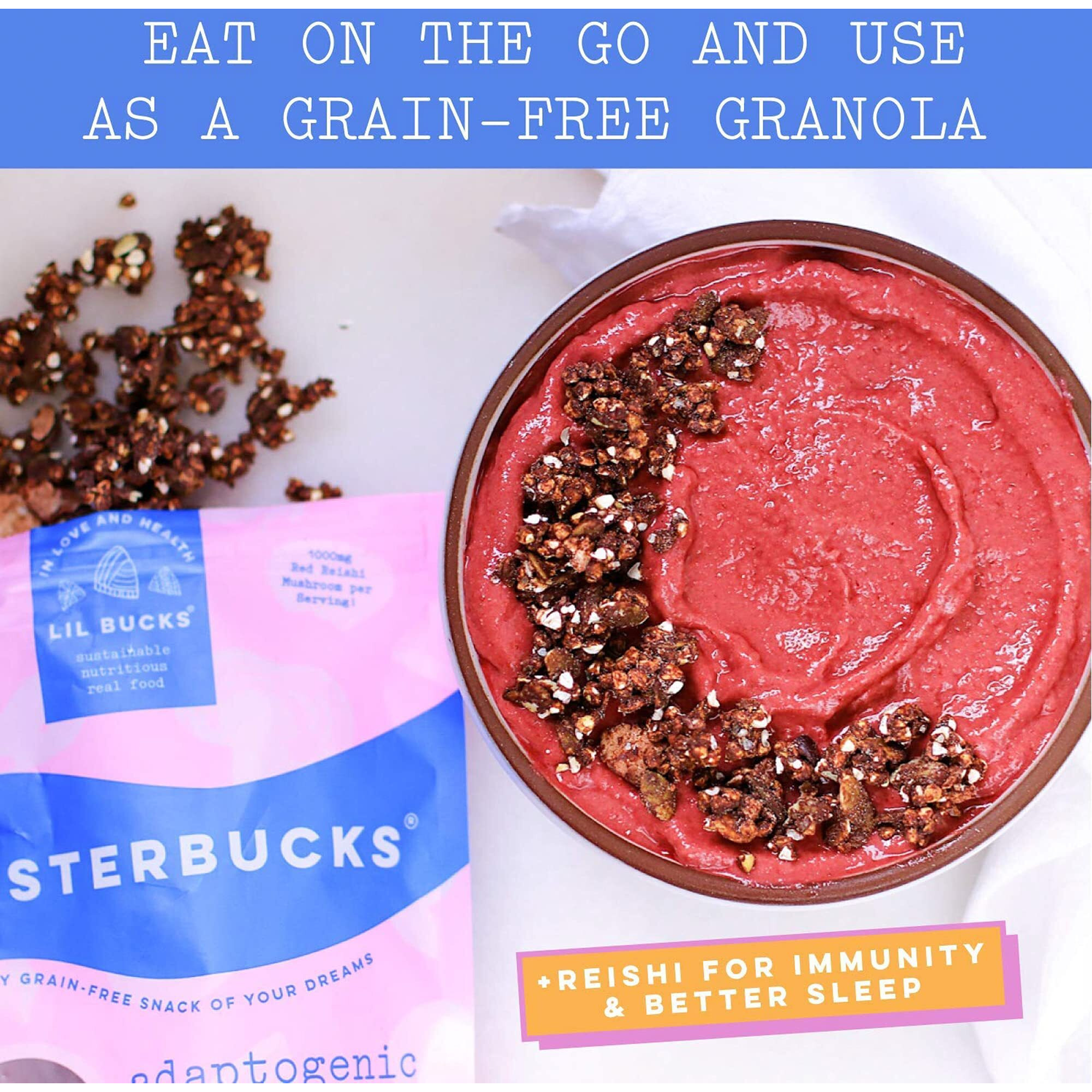 Lil Bucks Clusterbucks Gut Friendly Clusters Made With Regenerative Organic Sprouted Buckwheat, Gluten Free Snack (Chocolate Sea Salt, 3 Pack)