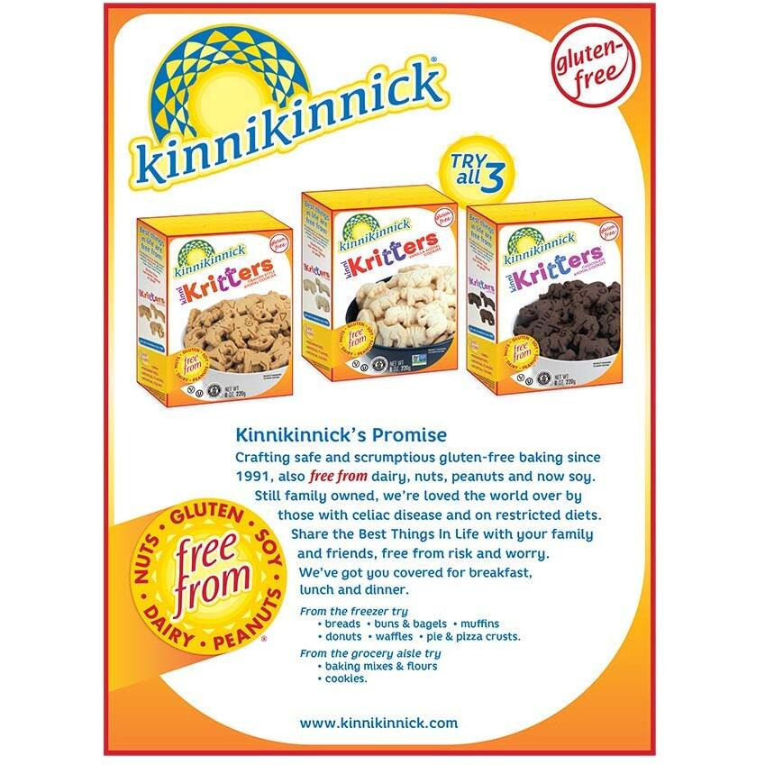 Kinnikinnick - Kinnikritters Graham Style Animal Cookies - Gluten Free, Allergy Friendly Vegan Animal Crackers - 8 Oz. Box