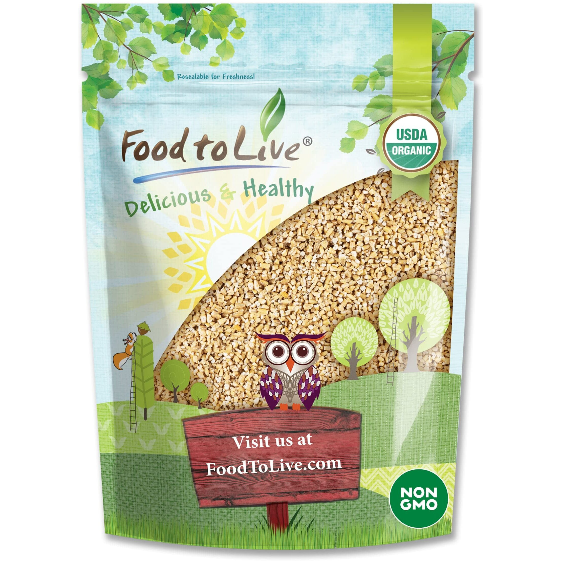 Food To Live Organic Steel Cut Oats, 1.5 Pounds - 100% Whole Grain Irish Oats, Non-Gmo Cereal, Non-Irradiated, Vegan, Bulk, Product Of The Usa