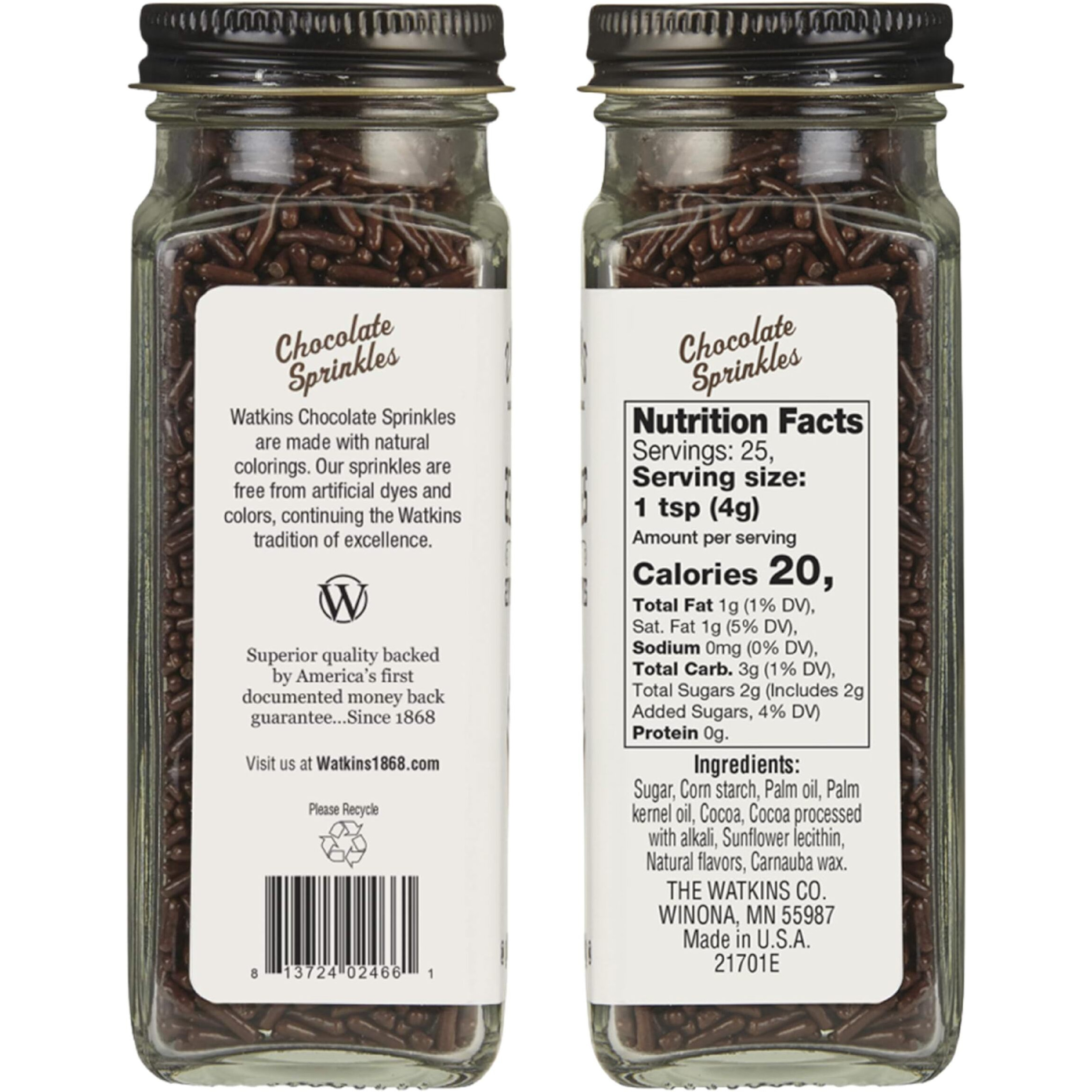 Watkins Chocolate Decorating Sprinkles, 3.5 Ounce, Pack Of 3