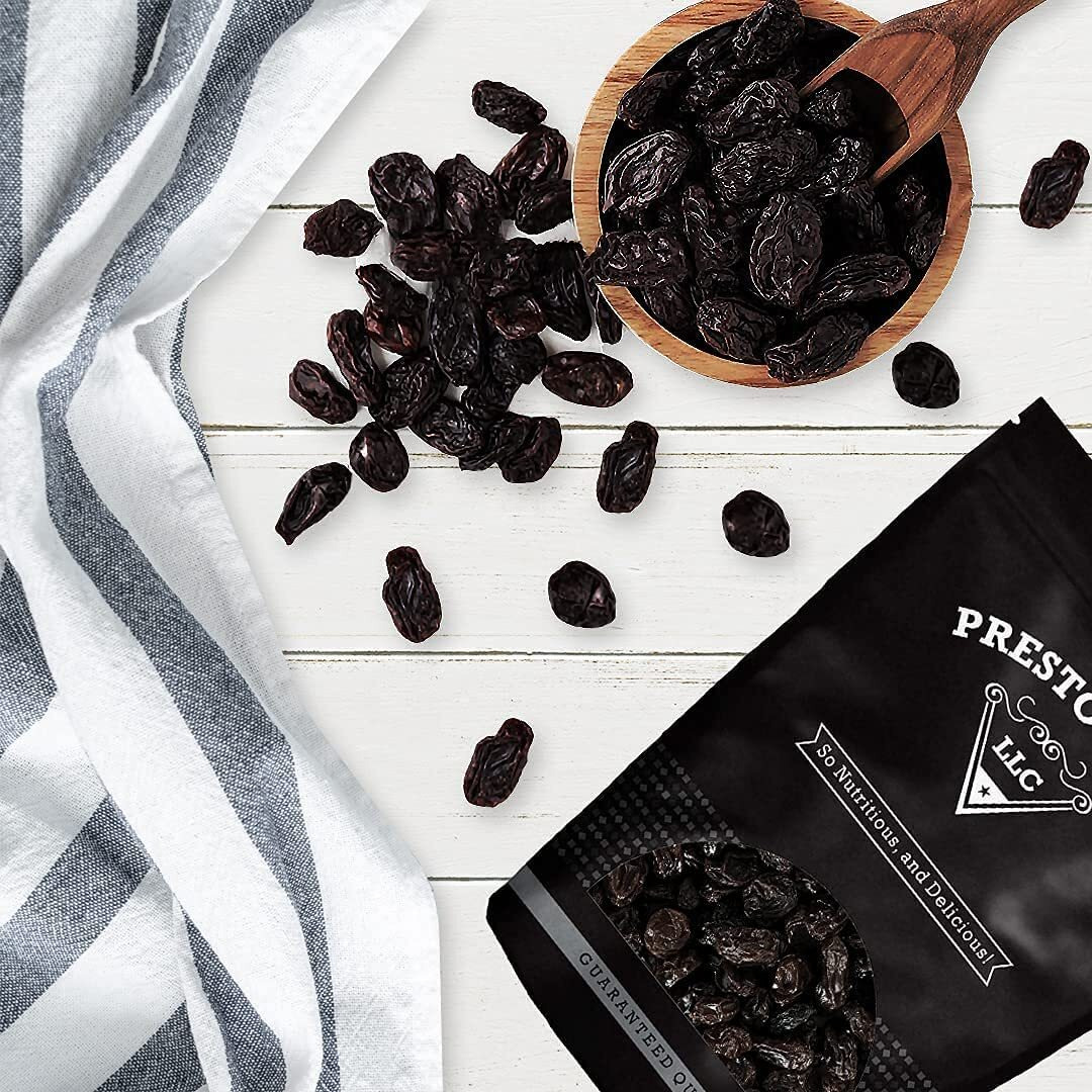 Raisins, Jumbo Flame, Packaged In A 1 Lb. (16 Oz.) Resealable Pouch Bag, Usa, Great Trace Mineral, Boron, In The Diet, Vegan, No Added Sugar, Energy Boost Snack, Luscious, Kids And Adults, Seedless By Presto Sales Llc