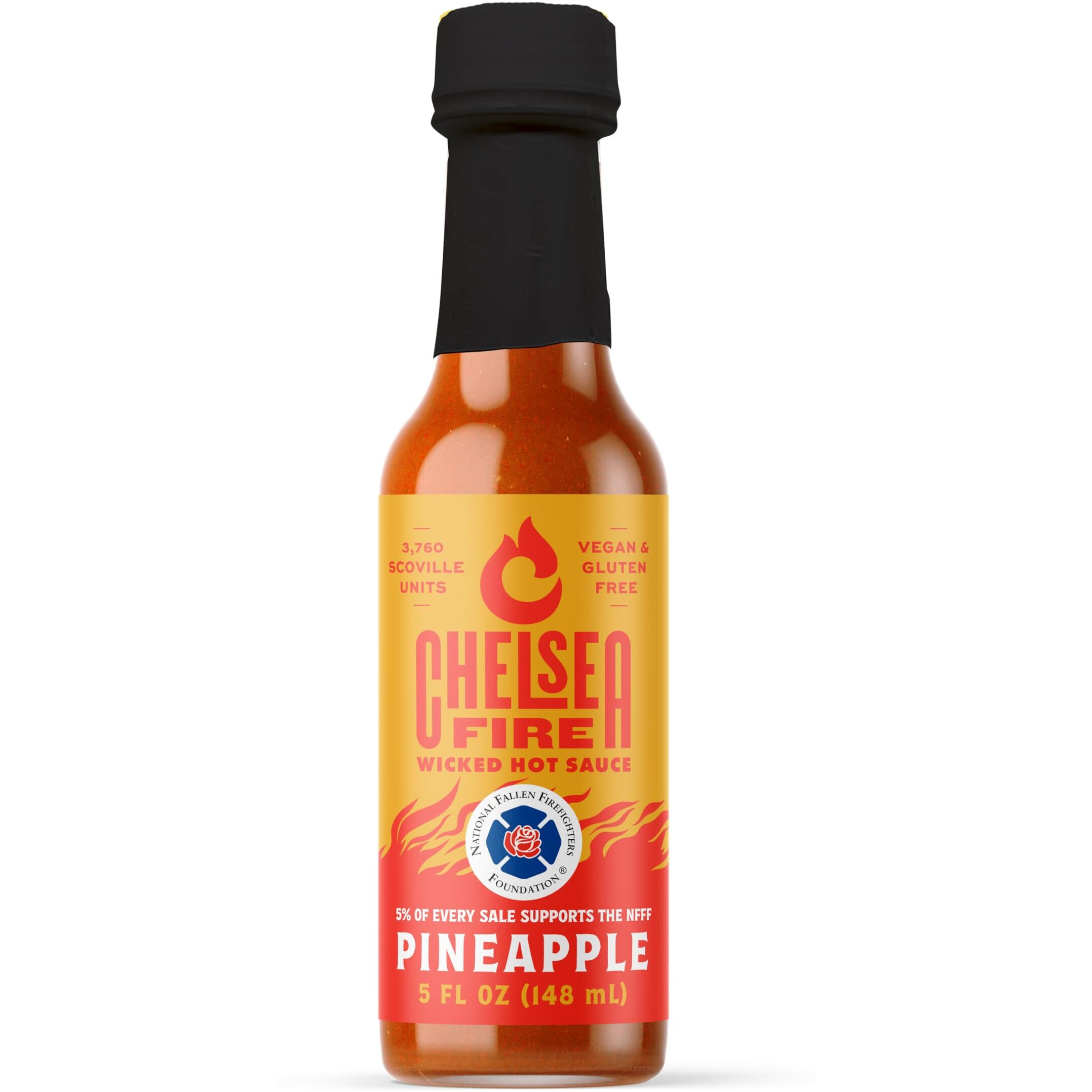 Chelsea Fire Wicked Hot Pineapple Hot Sauce - Sweet And Spicy Tropical Heat, Gourmet Hot Sauce With Fresh Pineapple Flavor - Perfect For Grilling, Marinades, And Dipping - 5 Fl Oz Bottle