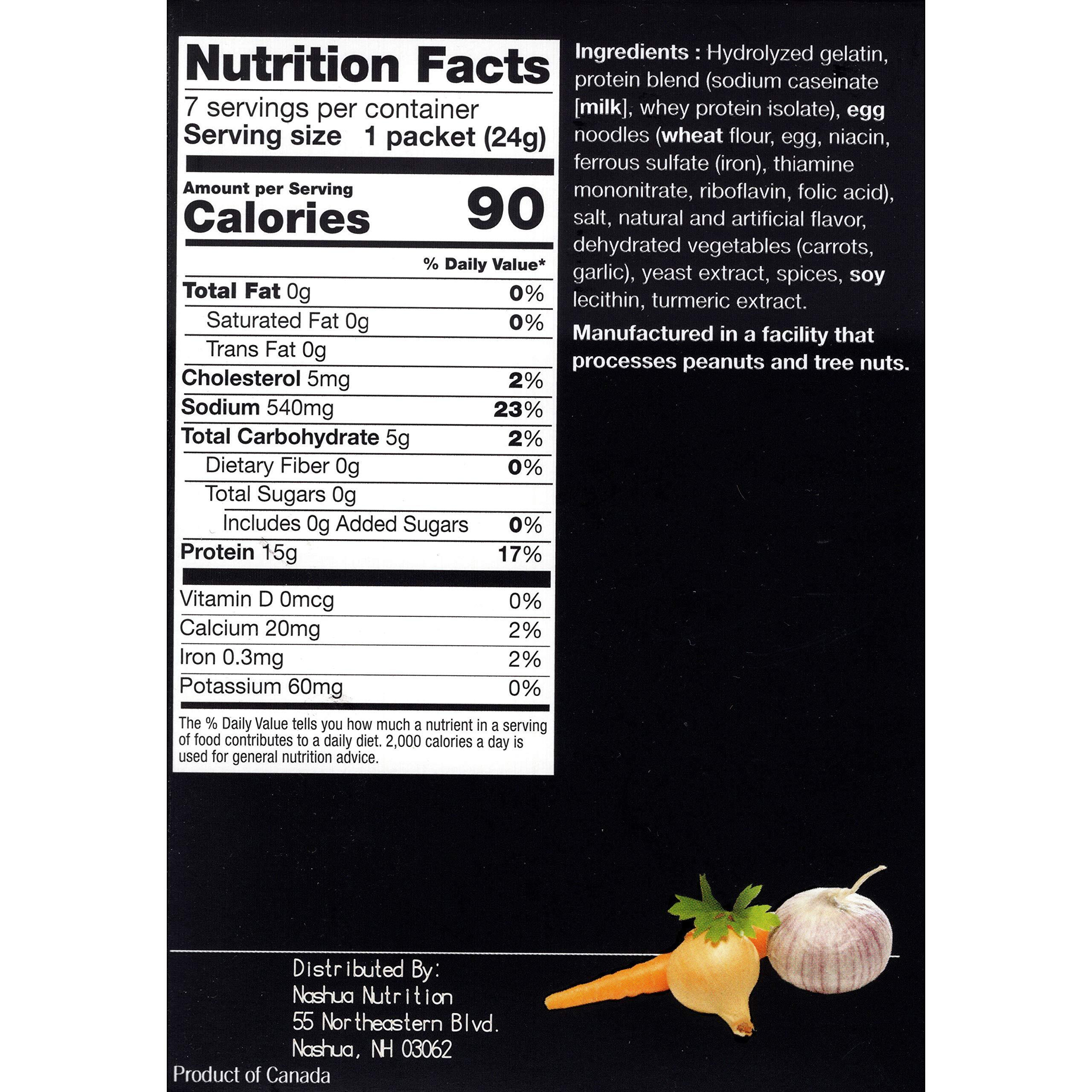 Proti-Thin High Protein Chicken Noodle Soup, 15G Protein, Low Calorie, Healthy Instant Diet Soup Mix, Keto Friendly, 1 Pack Of 7 Servings