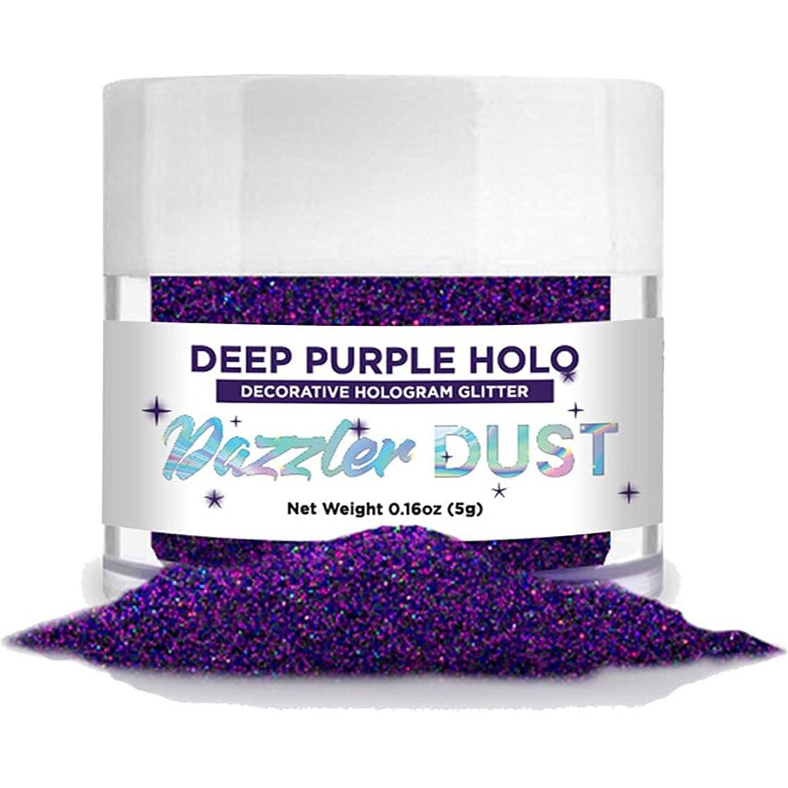Bakell Deep Purple Holo Art & Craft Glitter, 5G Jar | Dazzler Dust | Non-Toxic Decorating Glitter | Arts, Crafts, Slime, Glue, Paint, Face & Body (Deep Purple)