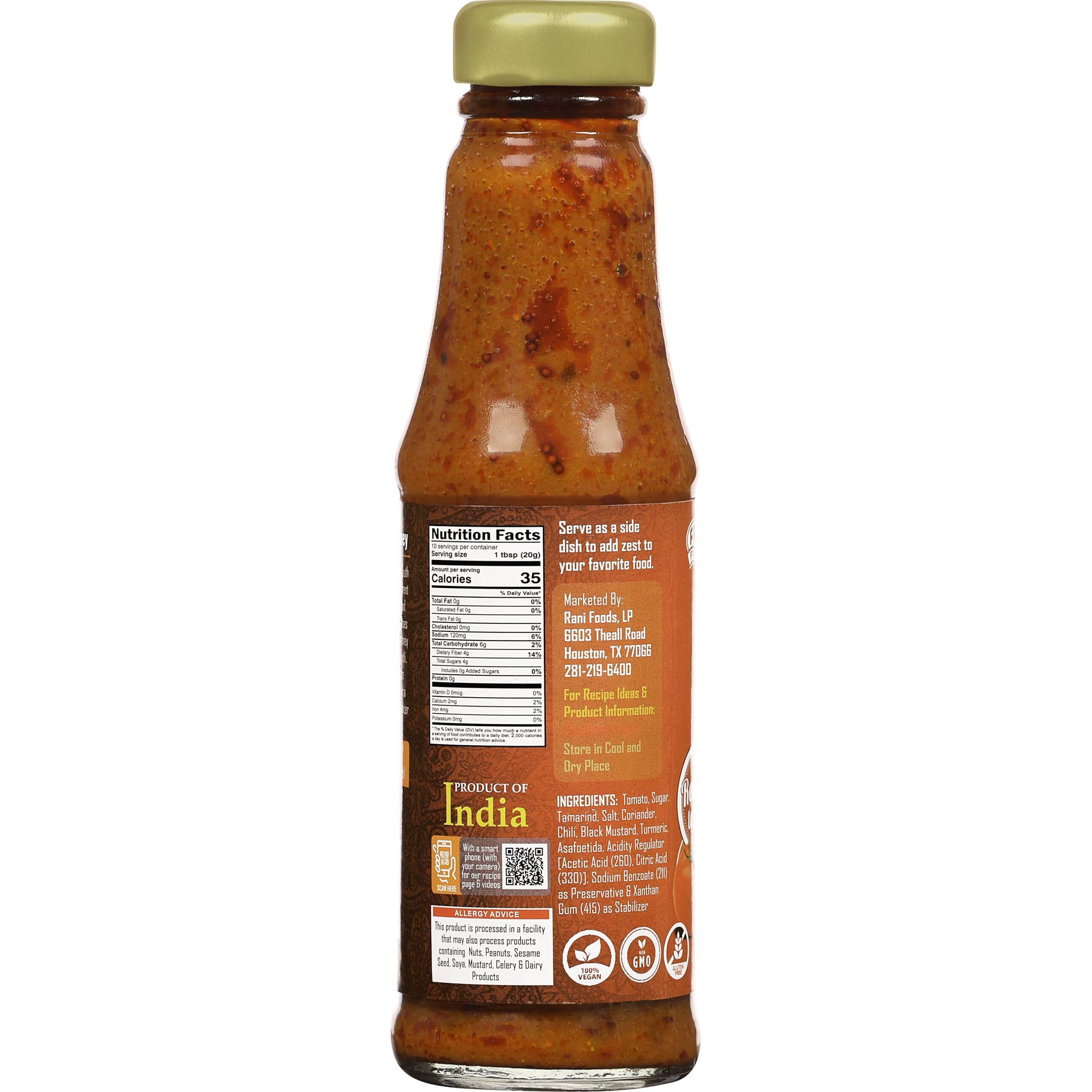 Rani Madras Tomato Chutney 7Oz (200G) Glass Jar, Ready To Eat, Vegan ~ Gluten Free | Non-Gmo | Kosher | No Colors | Indian Origin