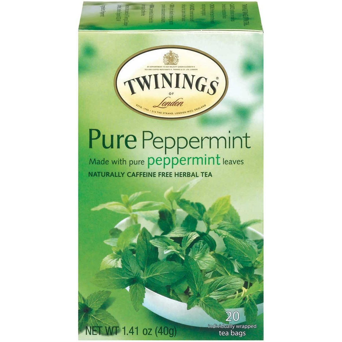 Twinings Of London Pure Peppermint Herbal Tea Bags, 20 Count (Pack Of 1)