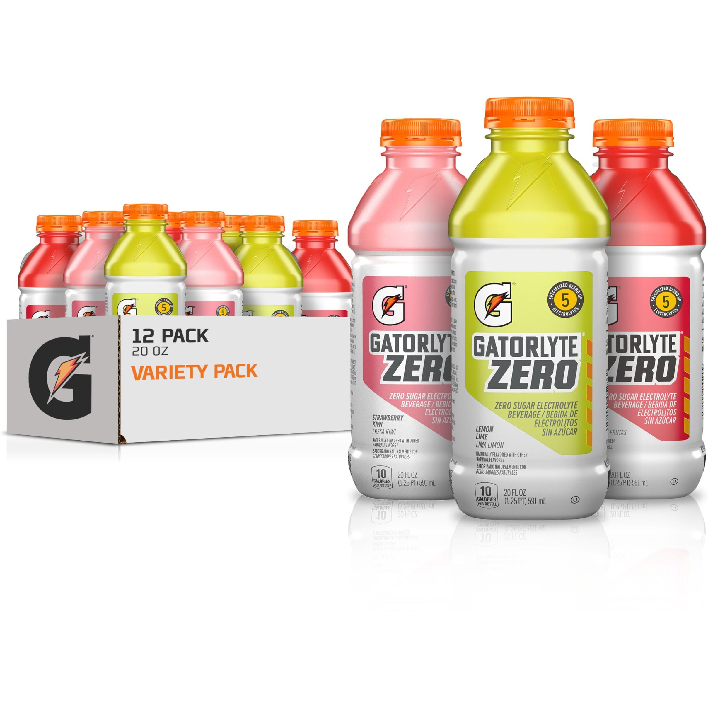 Gatorlyte Zero Variety Pack, Zero Sugar Hydration, 20 Fl Oz (Pack Of 12)