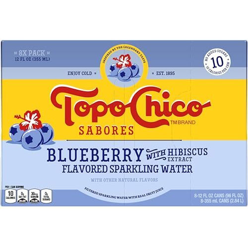 Topo Chico Sabores Blueberry With Hibiscus Extract 12Oz 8Pk