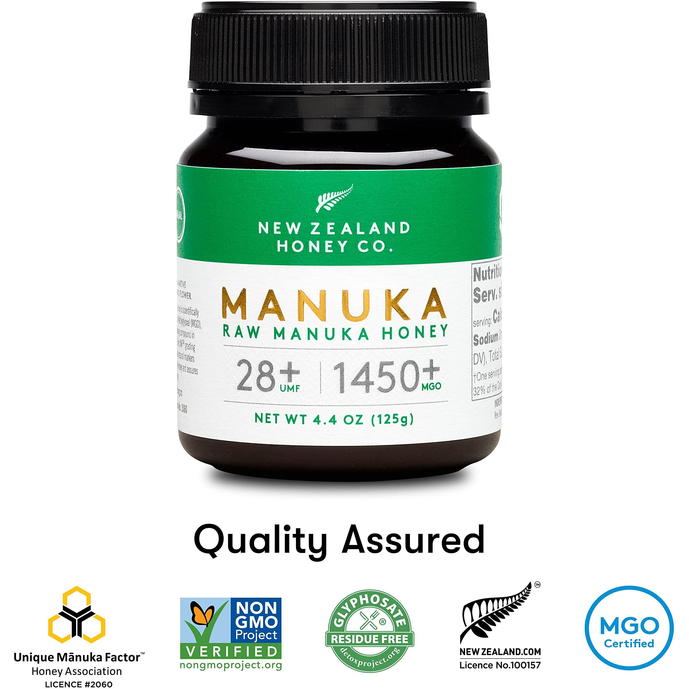 New Zealand Honey Co. Raw Manuka Honey Umf 28+ | Mgo 1450+, Umf Certified / 4.4Oz