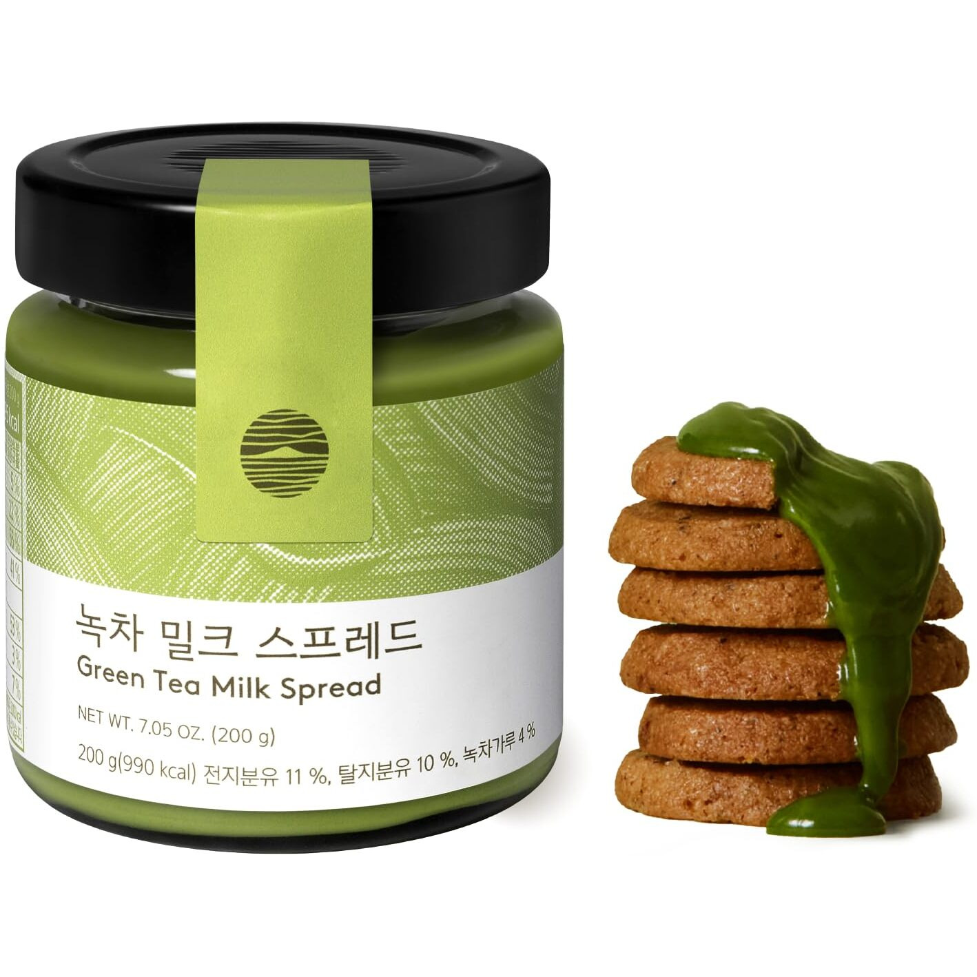 Osulloc Green Tea Milk Spread (7.05 Oz, 200G), Made Of Finest Matcha From Jeju Island, Matcha-Infused Spreads
