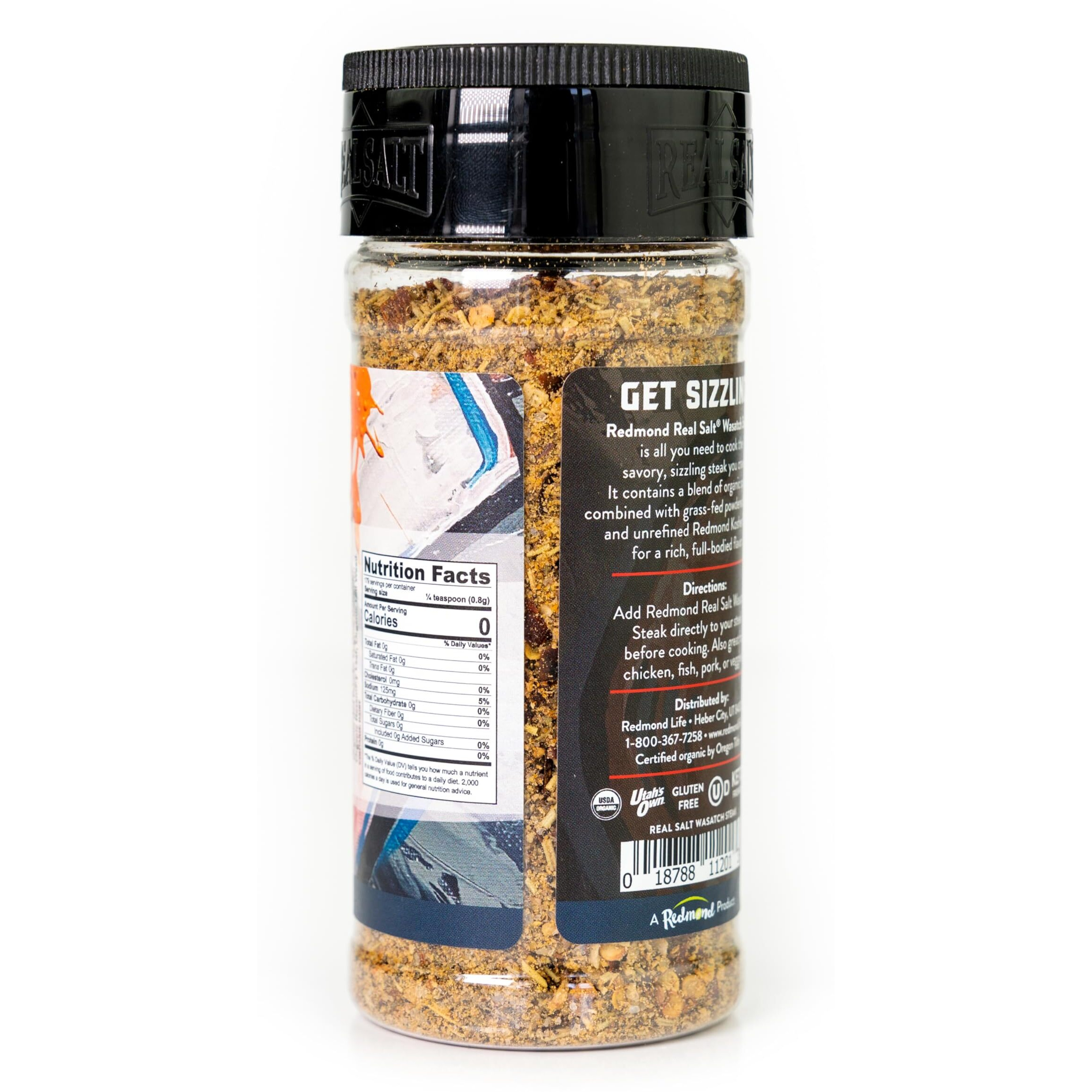 Redmond Real Sea Salt - Natural Unrefined Gluten Free Wasatch Steak Shaker