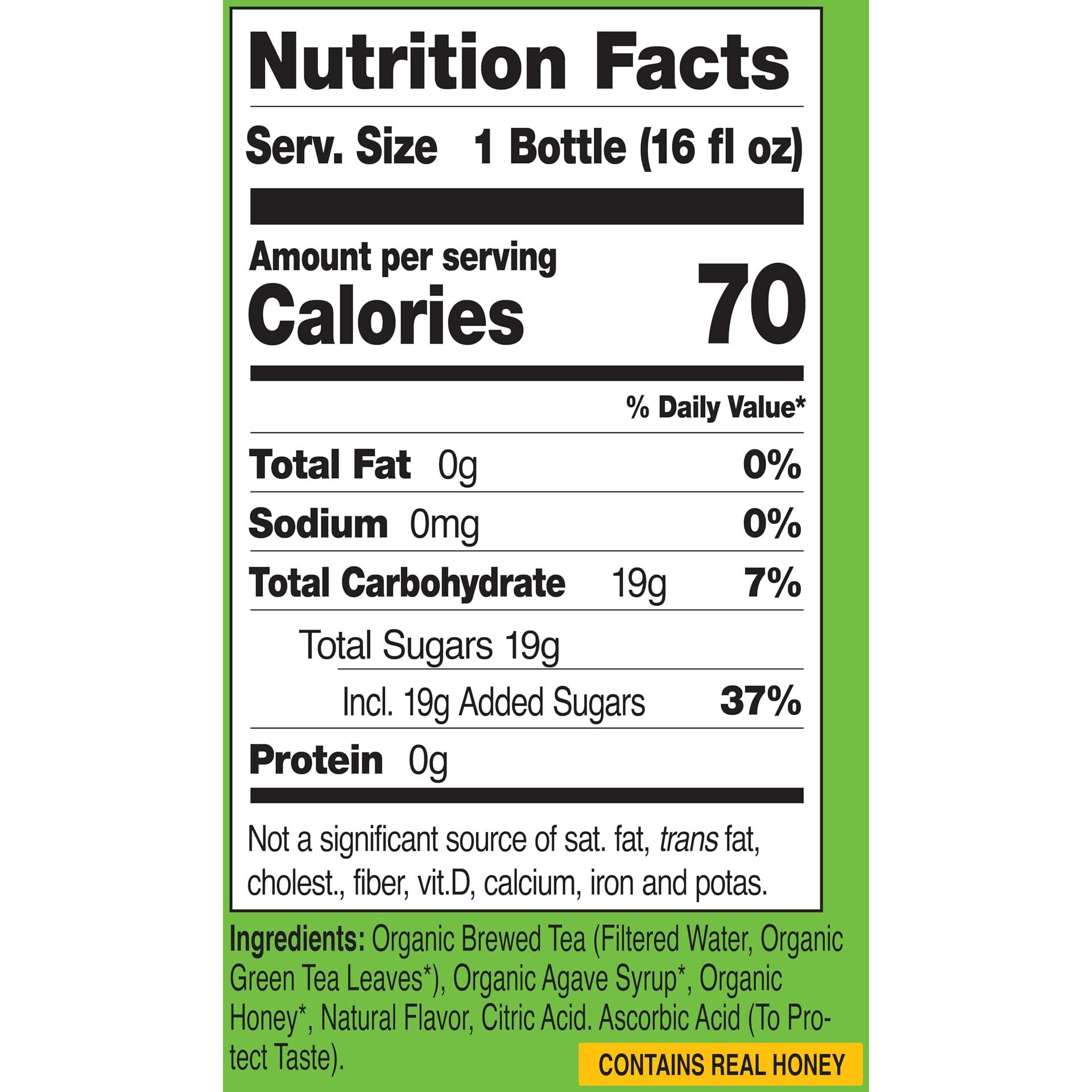 Just Ice Tea Organic Iced Tea, 16 Fl Oz Glass Bottles (Honey Green Tea, Pack Of 12)