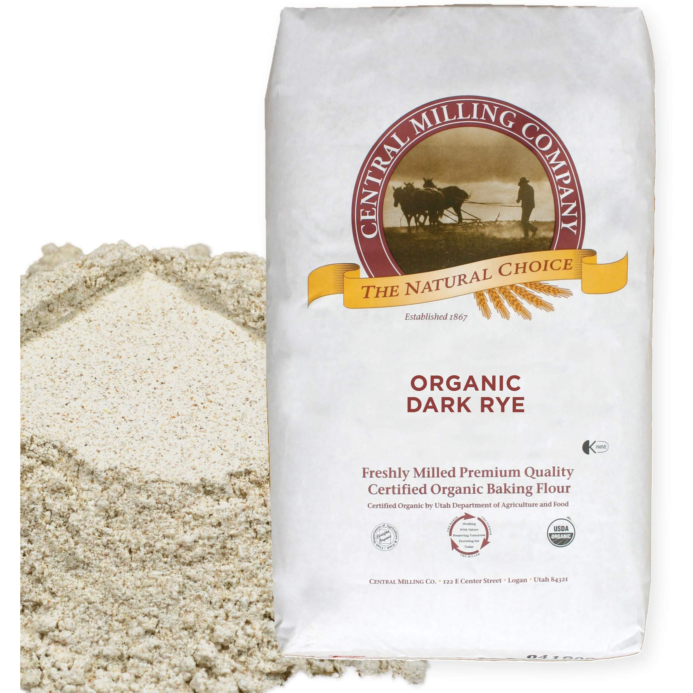 100% Organic Whole Dark Rye Flour - 25 Lbs