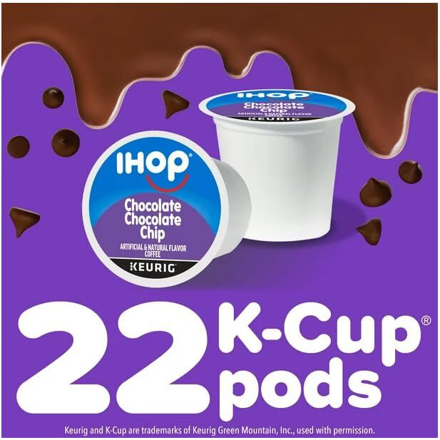 Ihop Chocolate Chocolate Chip Flavored Keurig K-Cup Coffee Pods, 22 Ct Box (Pack Of 4)