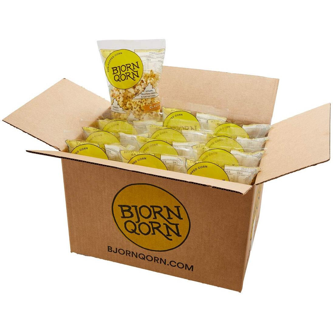 Bjornqorn 12-Pack (Classic) Popcorn - Vegan & Gluten Free-Savory, Cheesy, Umami - (12 3Oz Bags)