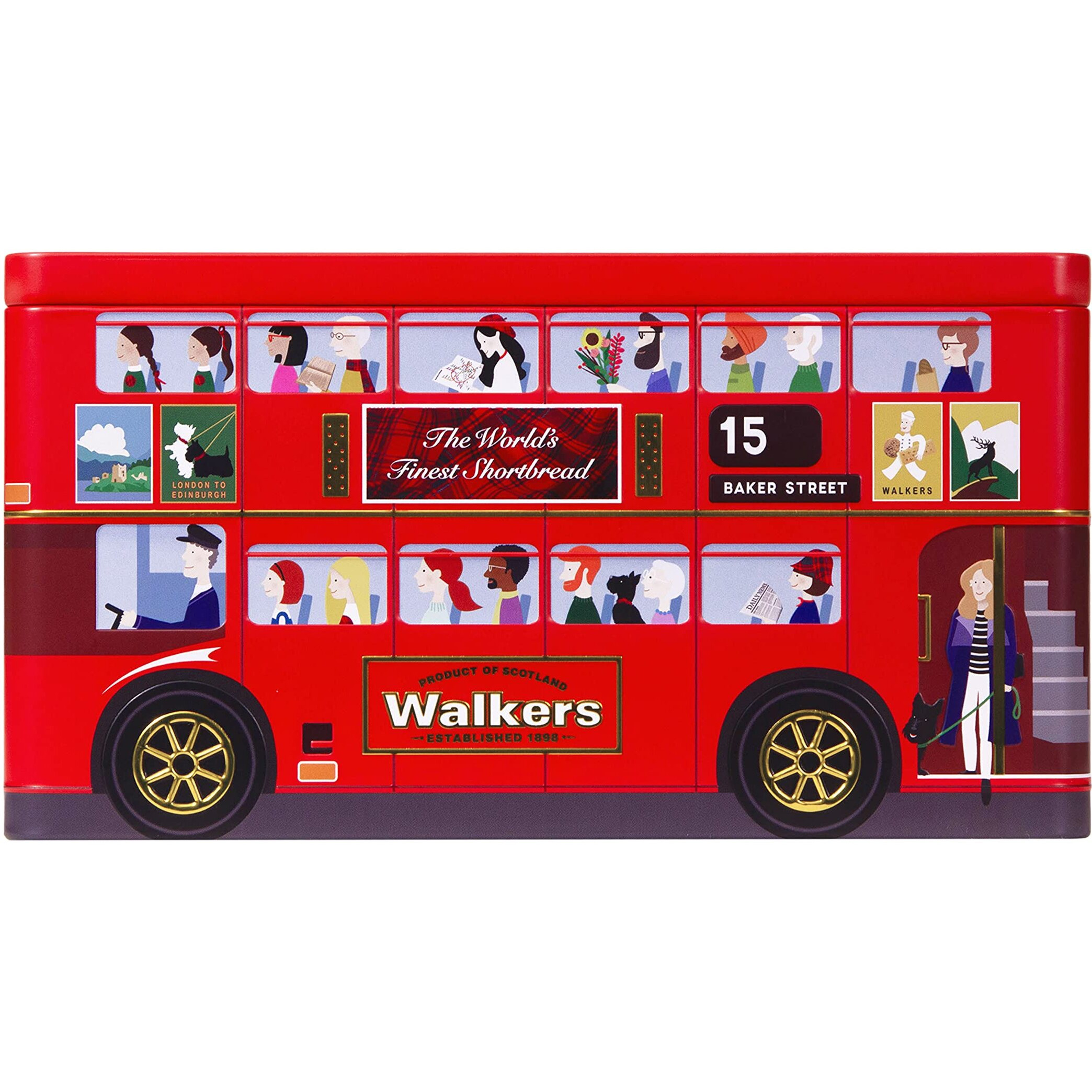 Walker's Shortbread London Bus Commemorative Tin, All-Butter Shortbread Cookies, 8.8 Oz
