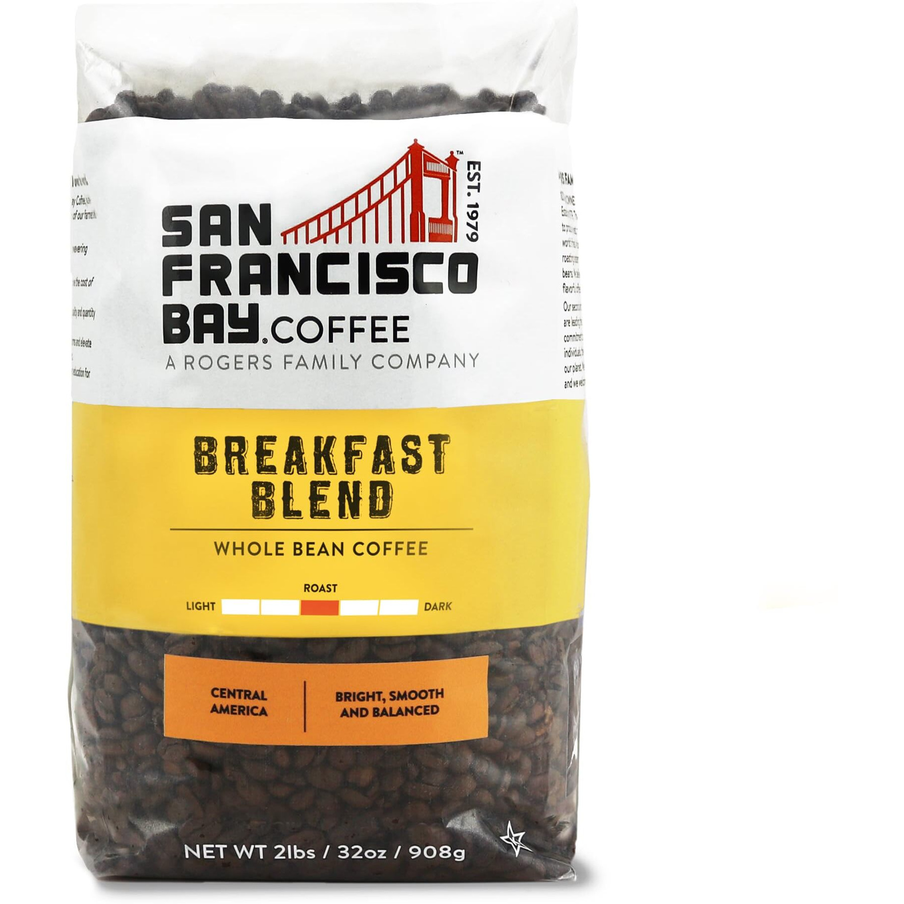 San Francisco Bay Whole Bean Coffee - Breakfast Blend (2Lb Bag), Medium Roast