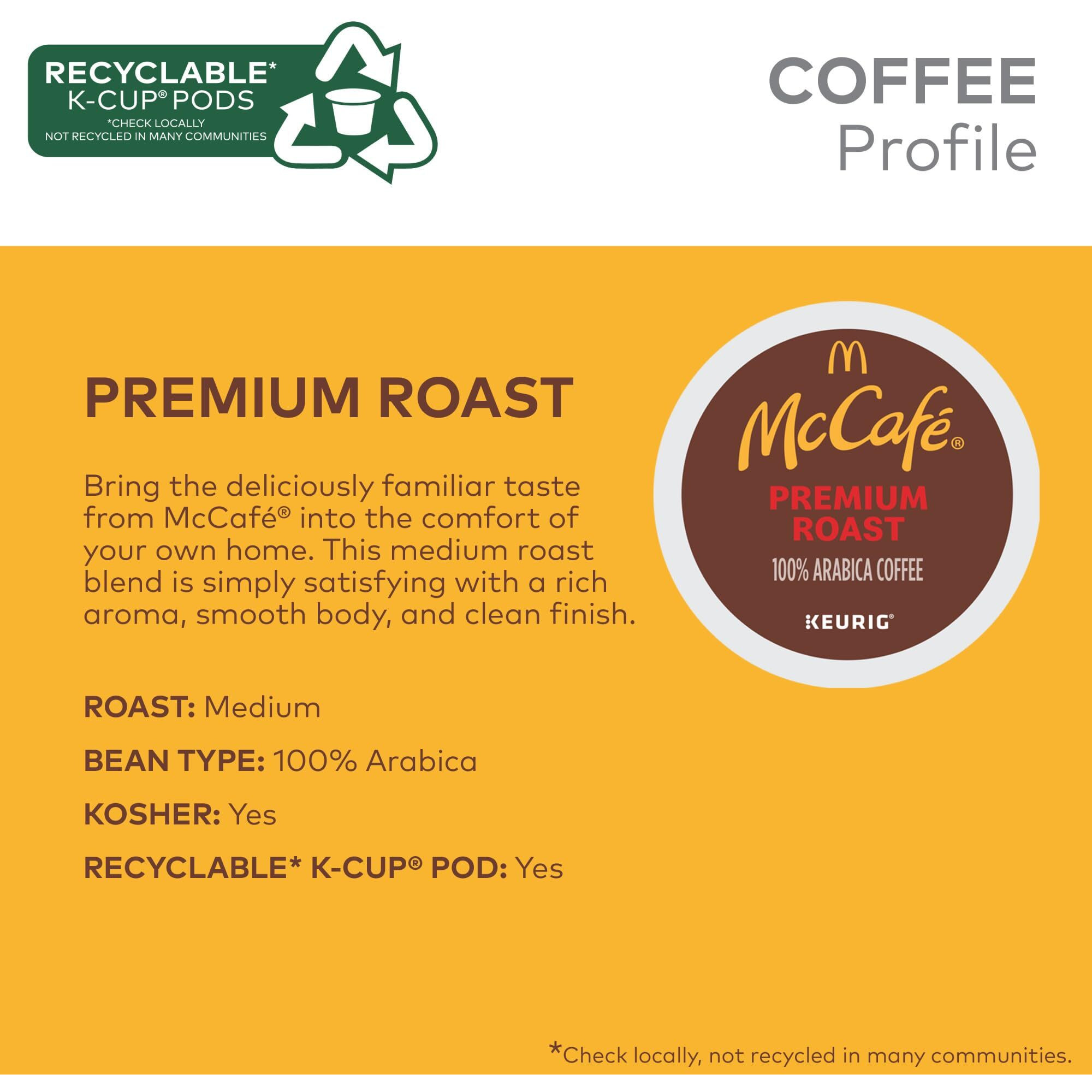 Mccafe Premium Roast Coffee, Keurig Single Serve K-Cup Pods, Medium Roast, 96 Count (4 Packs Of 24)