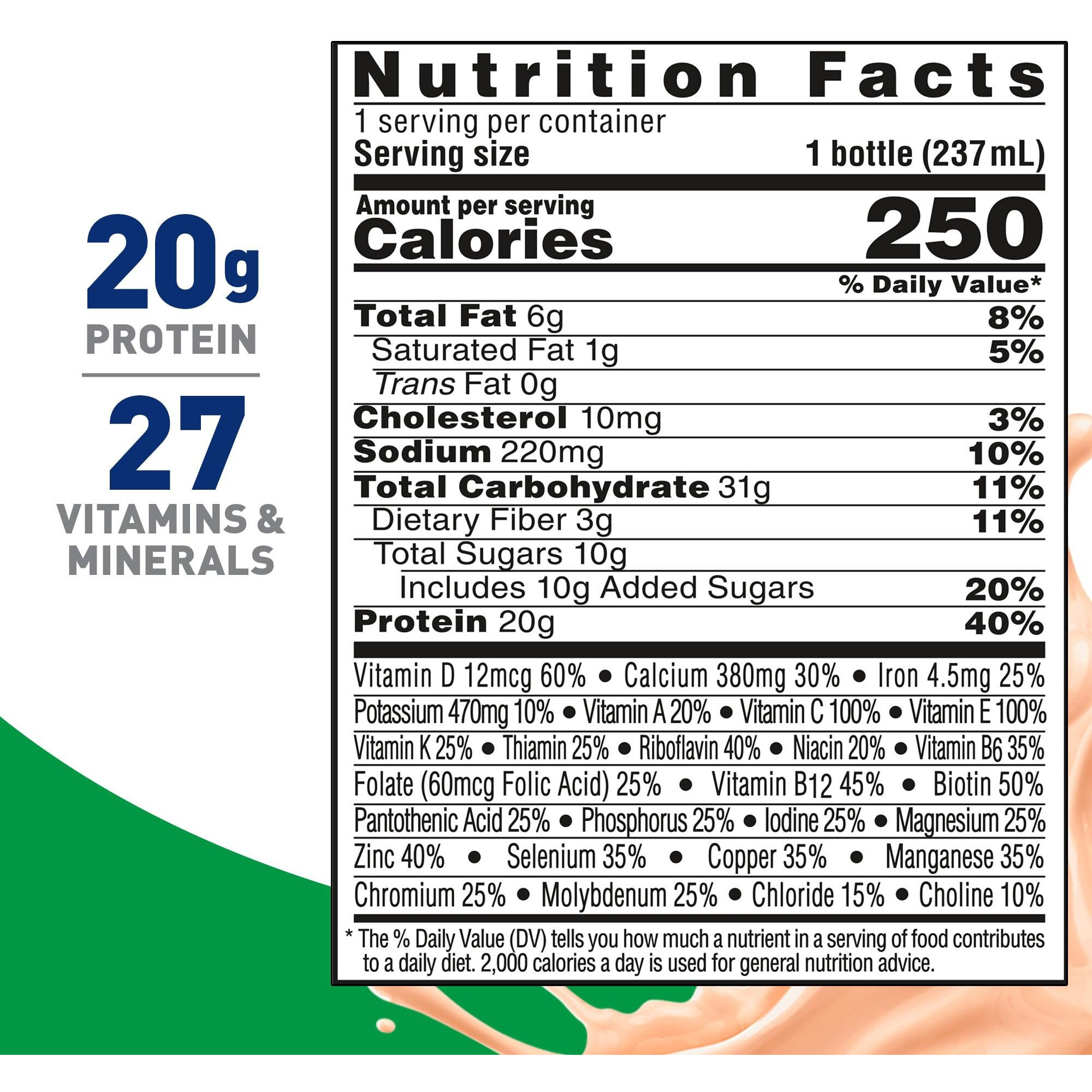 Boost High Protein With Fiber Complete Nutritional Drink, Very Vanilla, 8 Fl Oz Bottle, 24 Pack