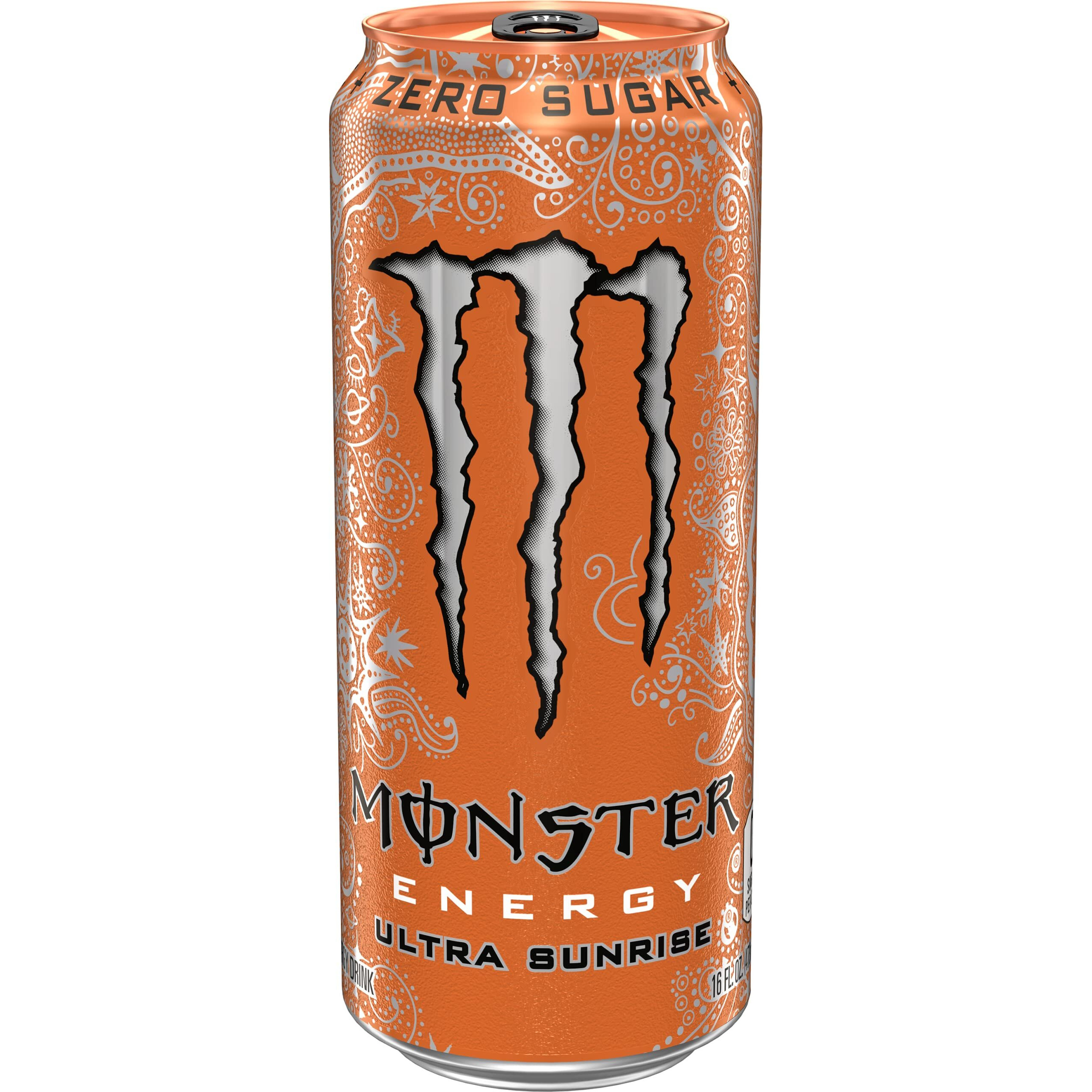 Monster Energy Ultra Sunrise, Sugar Free Energy Drink, 16 Fl Oz (Pack Of 15)