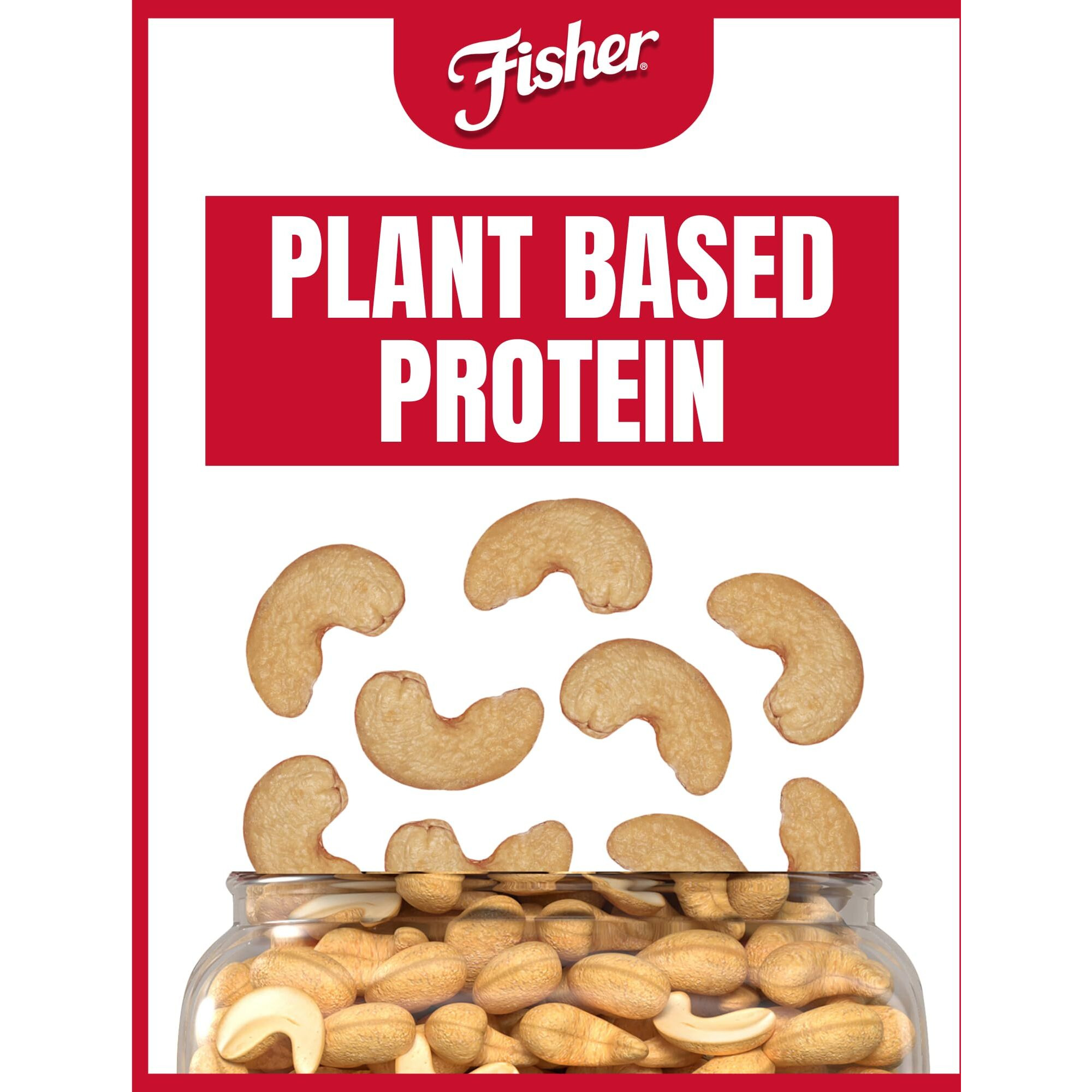 Fisher Oven Roasted Never Fried Whole Cashews, 24 Ounces (Pack Of 1), Snacks For Adults, Made With Sea Salt, No Added Oils, Artificial Ingredients Or Preservatives, Gluten Free, Vegan Protein, Bulk