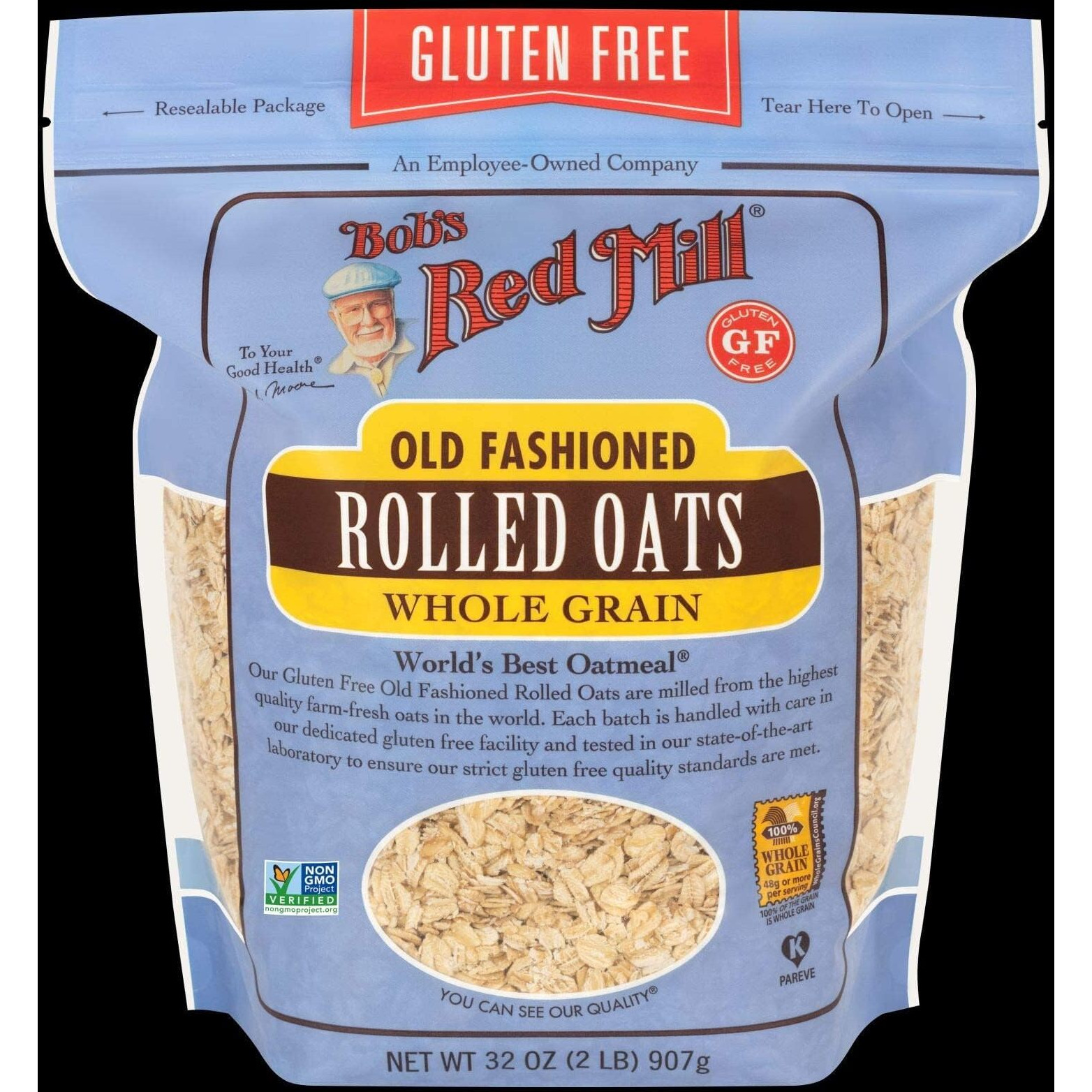Bob's Red Mill Old Fashioned Rolled Oats, Gluten Free, 32 Ounces (Pack Of 4)