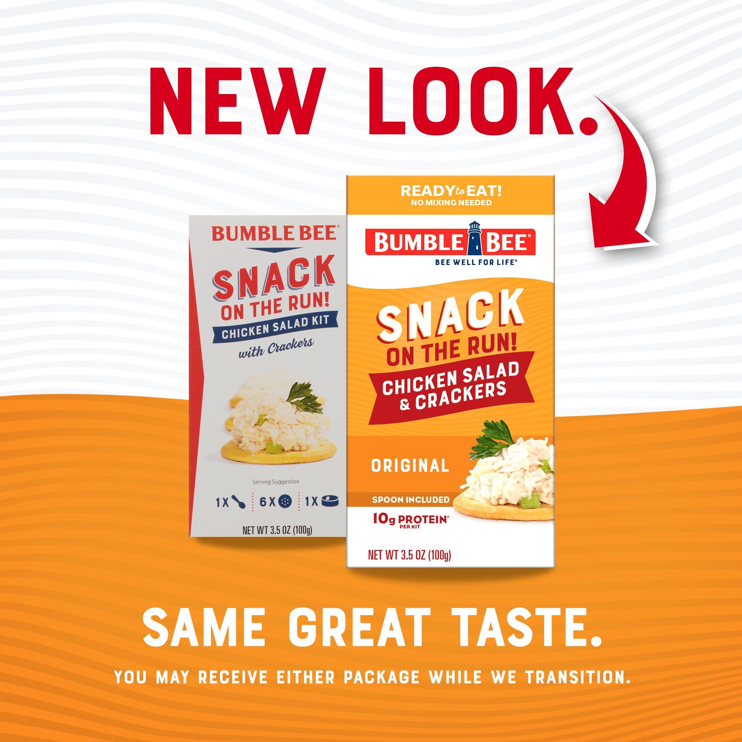 Bumble Bee Snack On The Run Chicken Salad With Crackers Kit, 3.5 Oz (Pack Of 12) - Ready To Eat, Spoon Included - Shelf Stable & Convenient Protein Snack