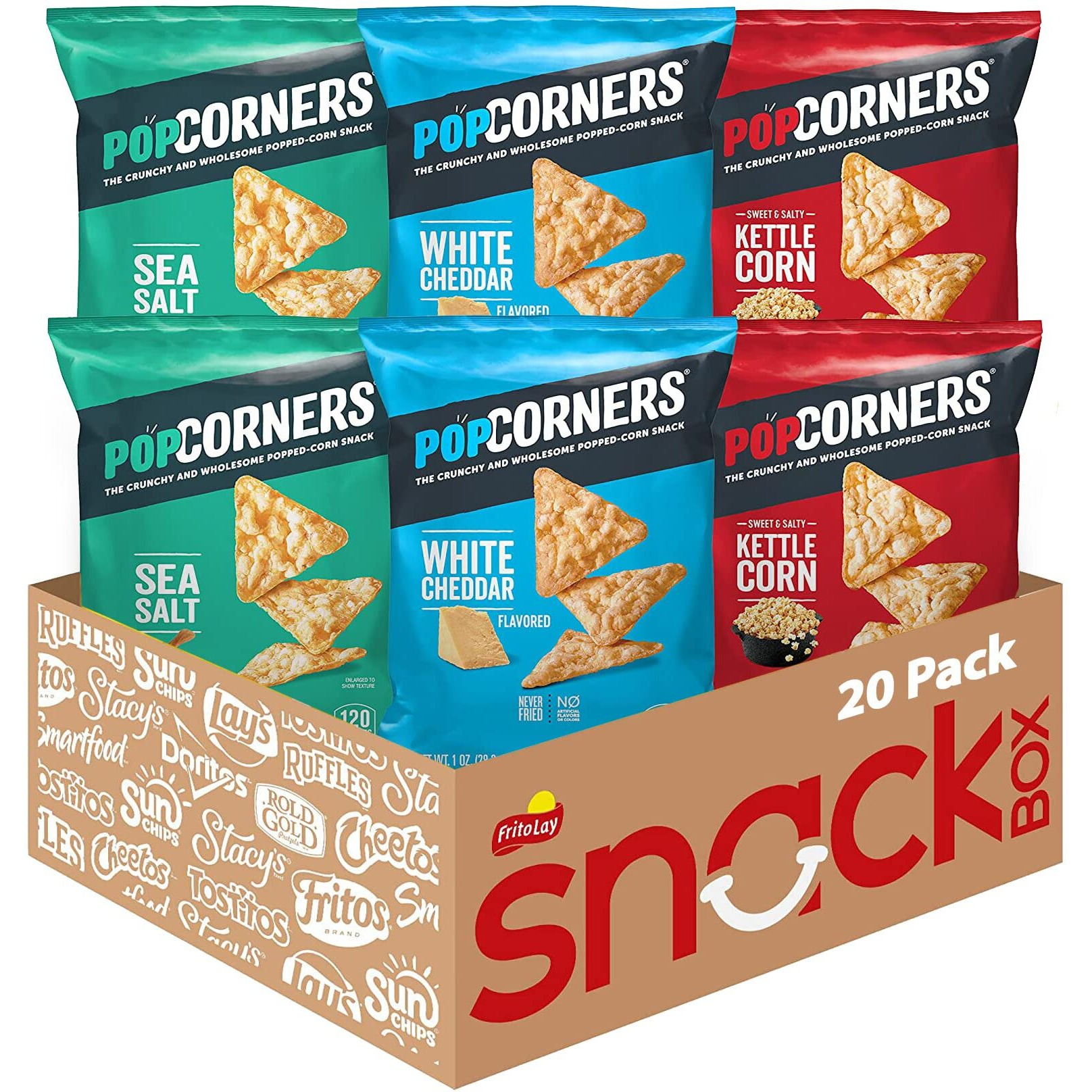 Popcorners Popped Corn Snacks, Core 3 Flavor Pack, 1 Ounce (Pack Of 20) (Packaging May Vary)