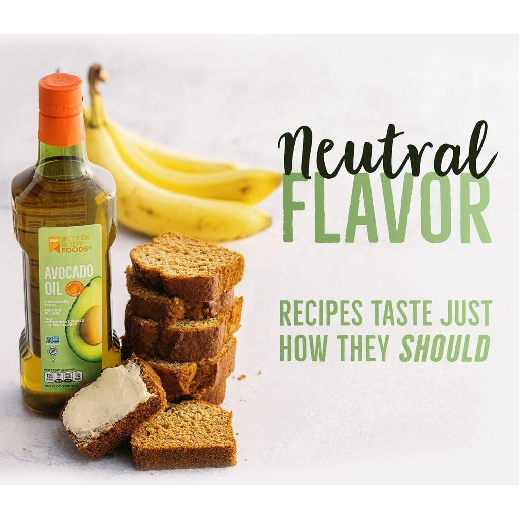 Betterbody Foods Refined Avocado Oil, Non-Gmo Cooking Oil, Kosher, Keto And Paleo Diet Friendly, For High-Heat Cooking, Frying, Baking, Avocado Oil, 500 Ml, 16.9 Fl Oz