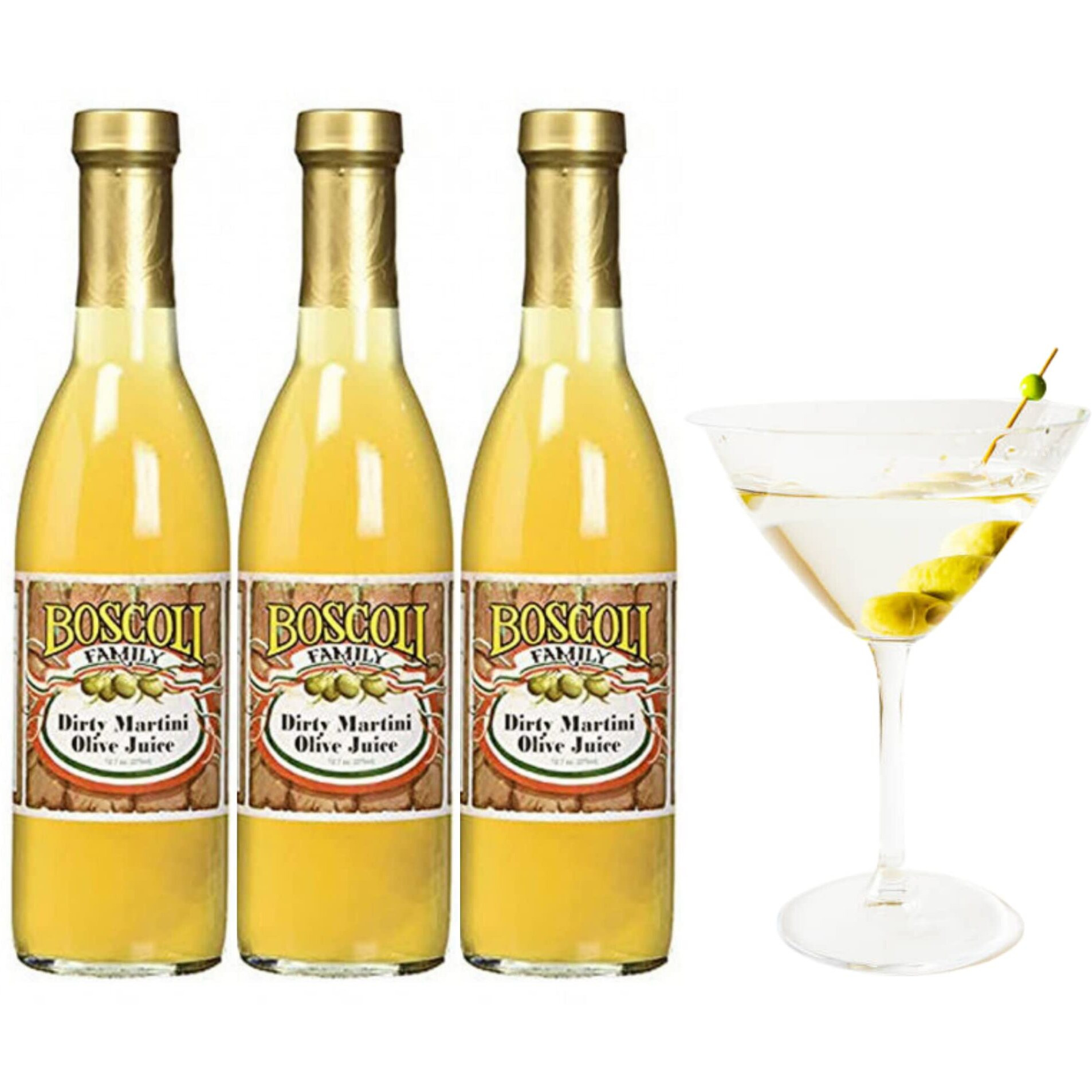 Boscoli Dirty Martini Olive Juice 12.7 Ounces (Pack Of 3)