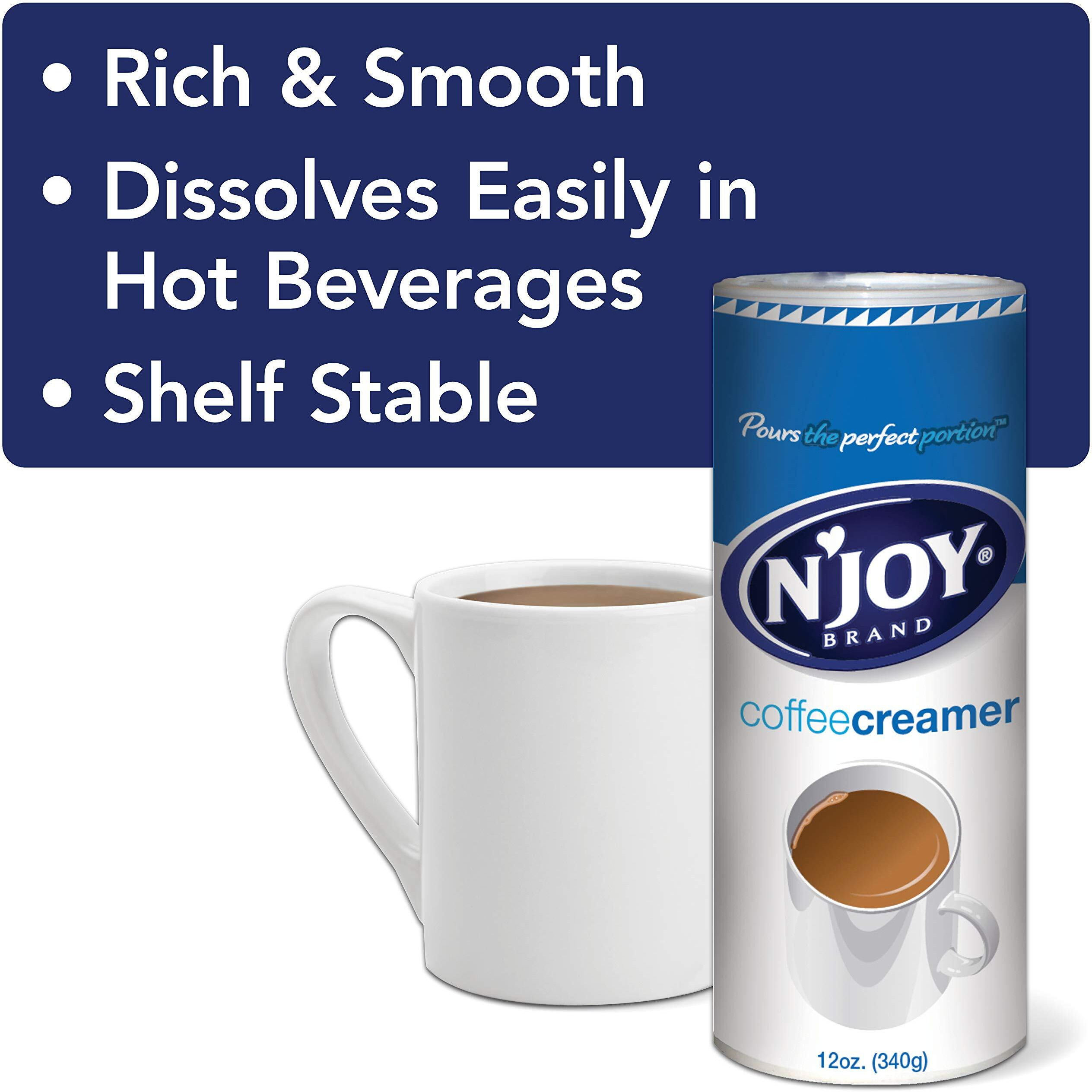 N'Joy Non-Dairy Coffee Creamer | Dairy Substitute | Easy Pour Lid, Bulk Size |12 Ounce, Pack Of 6