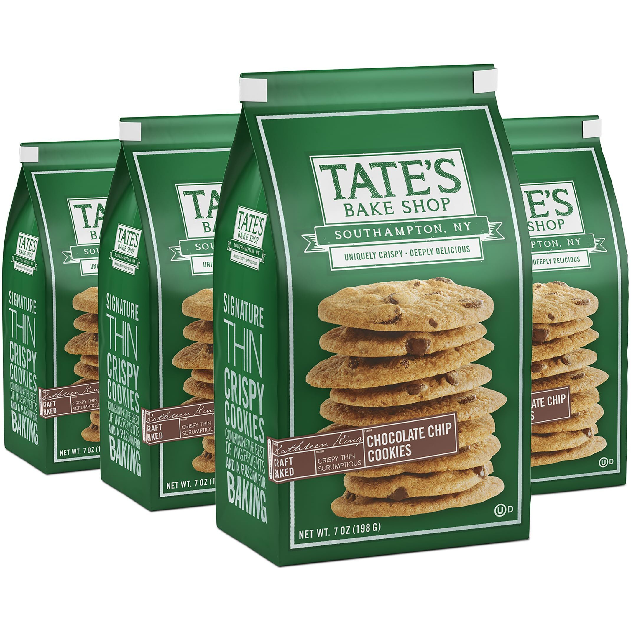 Tate's Bake Shop Chocolate Chip Cookies, 4 - 7 Oz Bags
