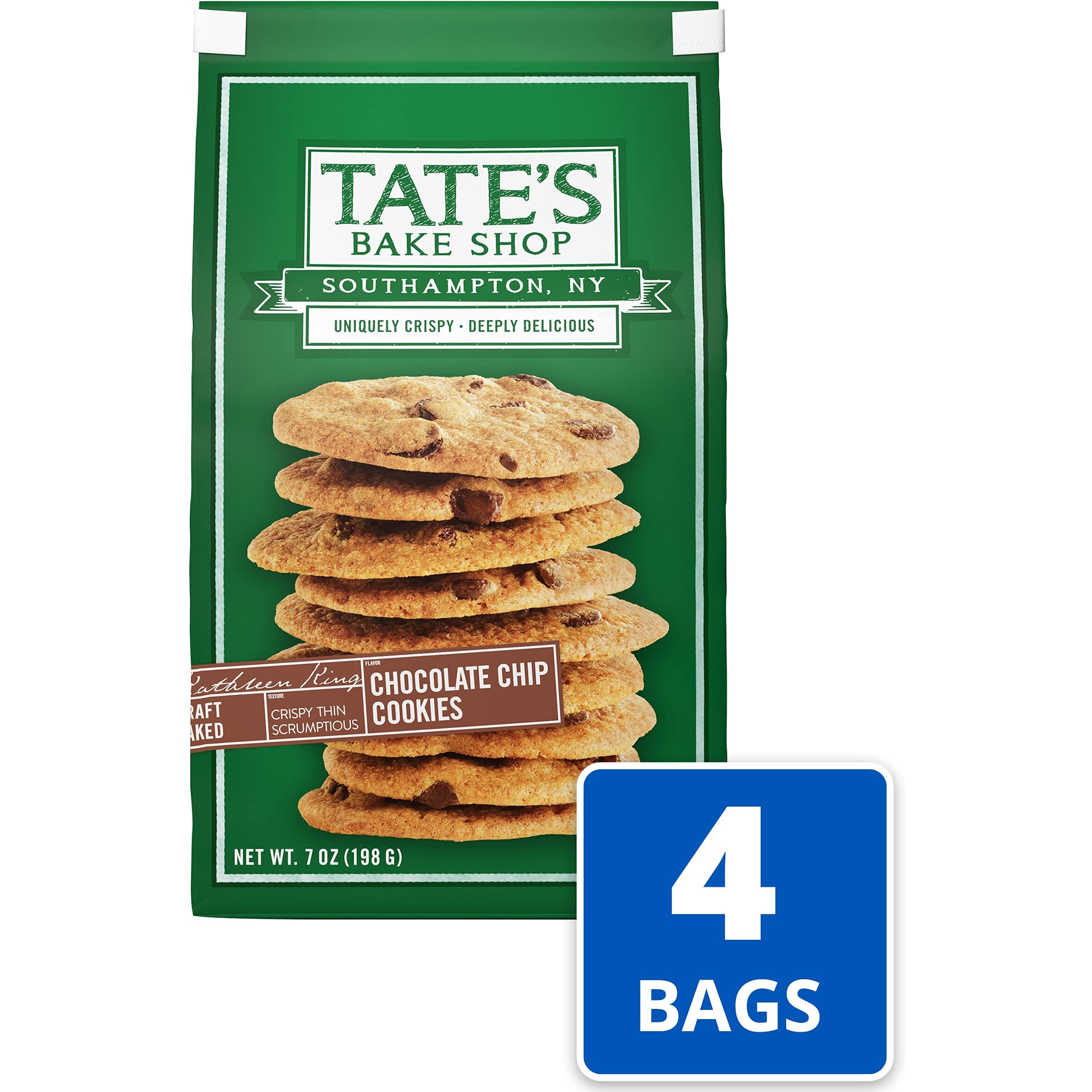 Tate's Bake Shop Chocolate Chip Cookies, 4 - 7 Oz Bags