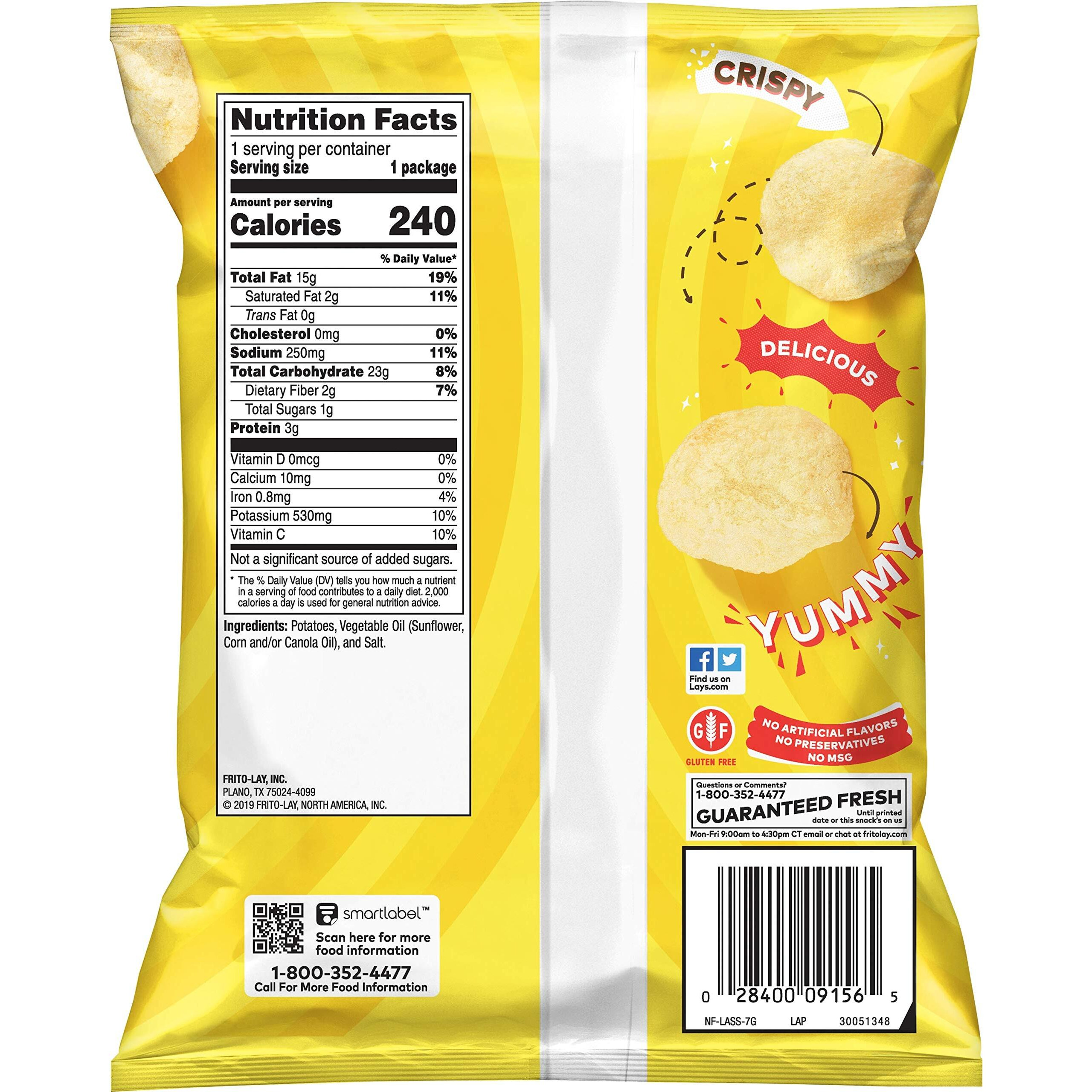 Lay's Potato Chips, Classic, 1.5 Ounce (Pack Of 64)