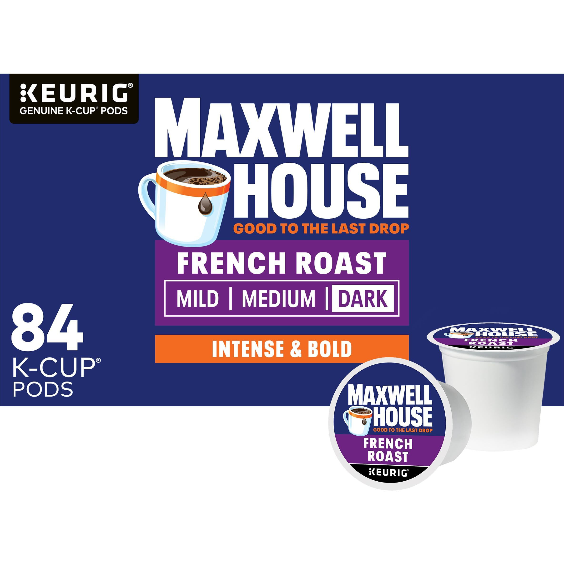 Maxwell House French Roast Dark Roast K-Cup Coffee Pods (84 Ct Box)