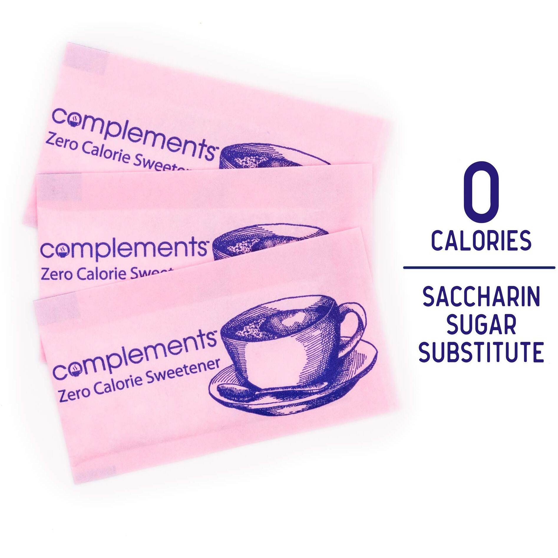 Complements Zero Calorie Saccharin Pink Sweetener Packets, 2000 Count
