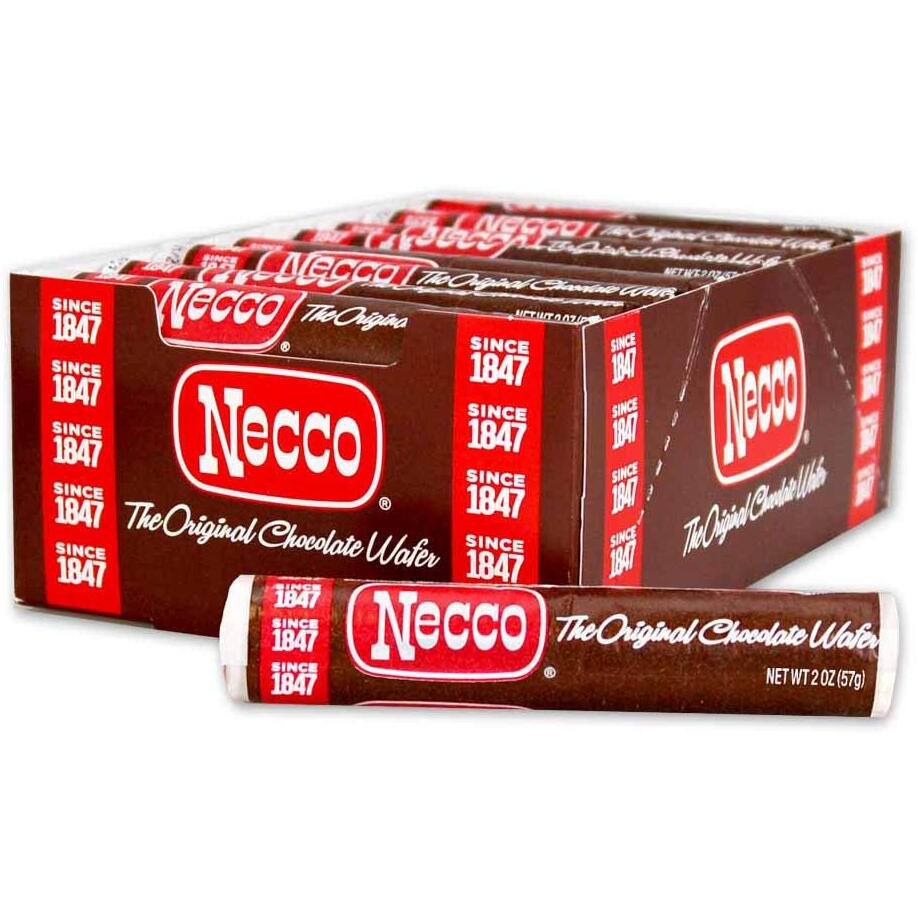 Necco Wafers, Chocolate Wafers Display Pack, 2-Ounce Rolls (Pack Of 24)
