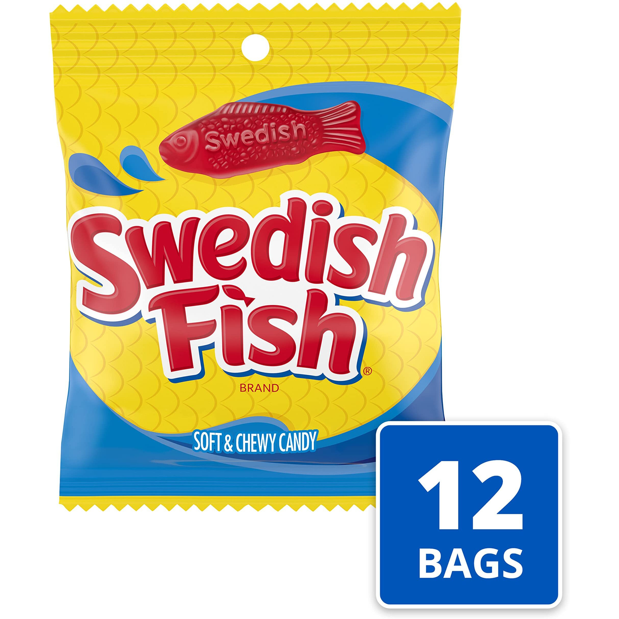 Swedish Fish Soft & Chewy Candy, Bulk Candy, 12 - 3.6 Oz Bags
