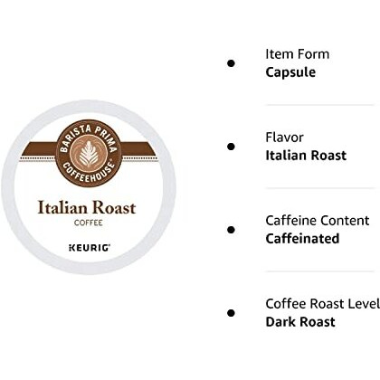 Barista Prima Dark Roast Extra Bold Coffee K-Cup, Italian Roast, 24 Count (Pack Of 4)
