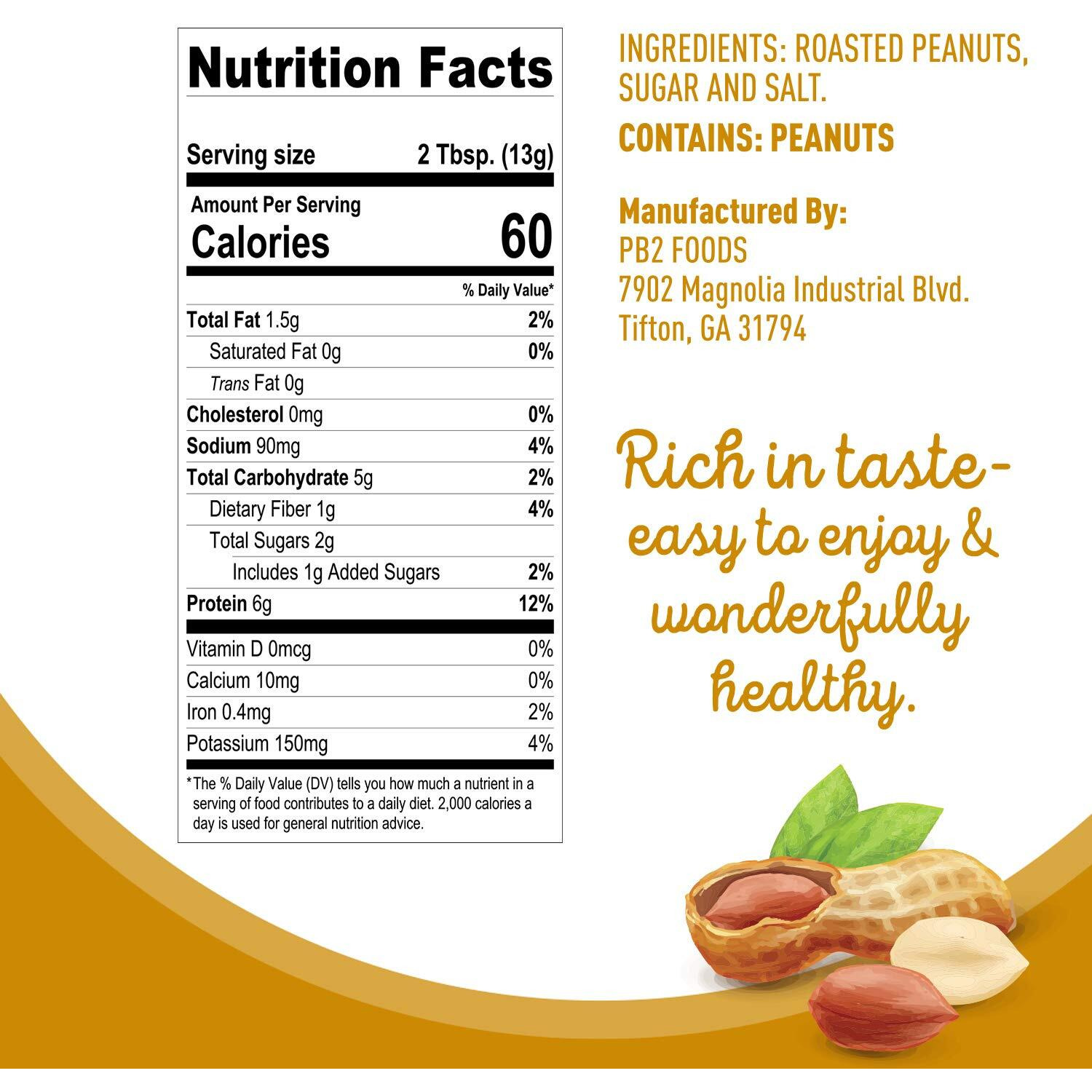 Pb2 Powdered Peanut Butter Bundle, Keto Diet, Gluten Free, Mix In Protein Shakes & Smoothies, Low Carb, Original Peanut Butter & Peanut Butter Cocoa Flavors (2 Jars - 6.5 Oz Each)